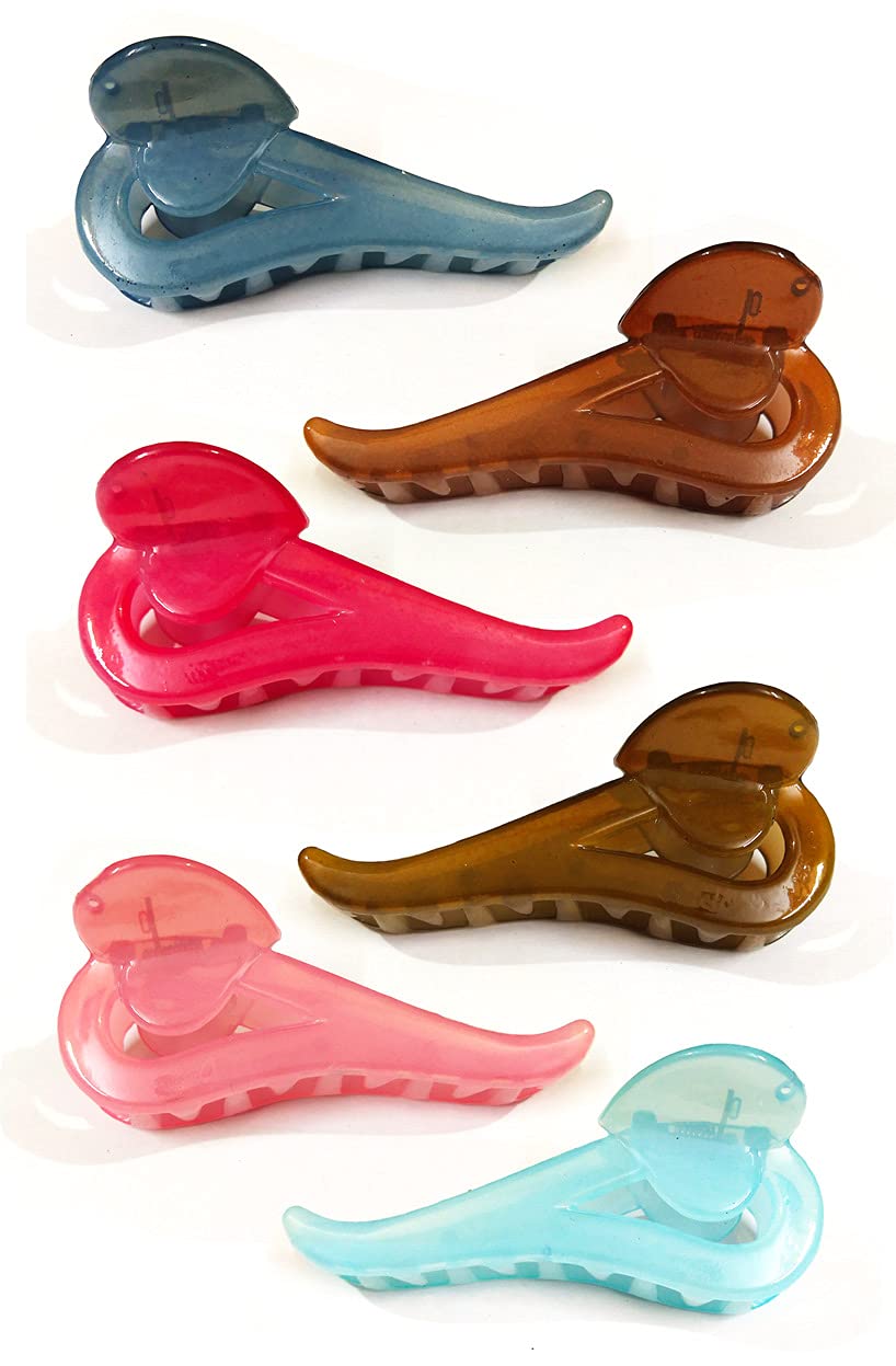 Trendy Butterfly Hair Clips for Women - Medium Size Plastic Hair Clutch Claw (Multicolor, Pack of 6) | Perfect for Parties, Weddings & Everyday Hairstyles