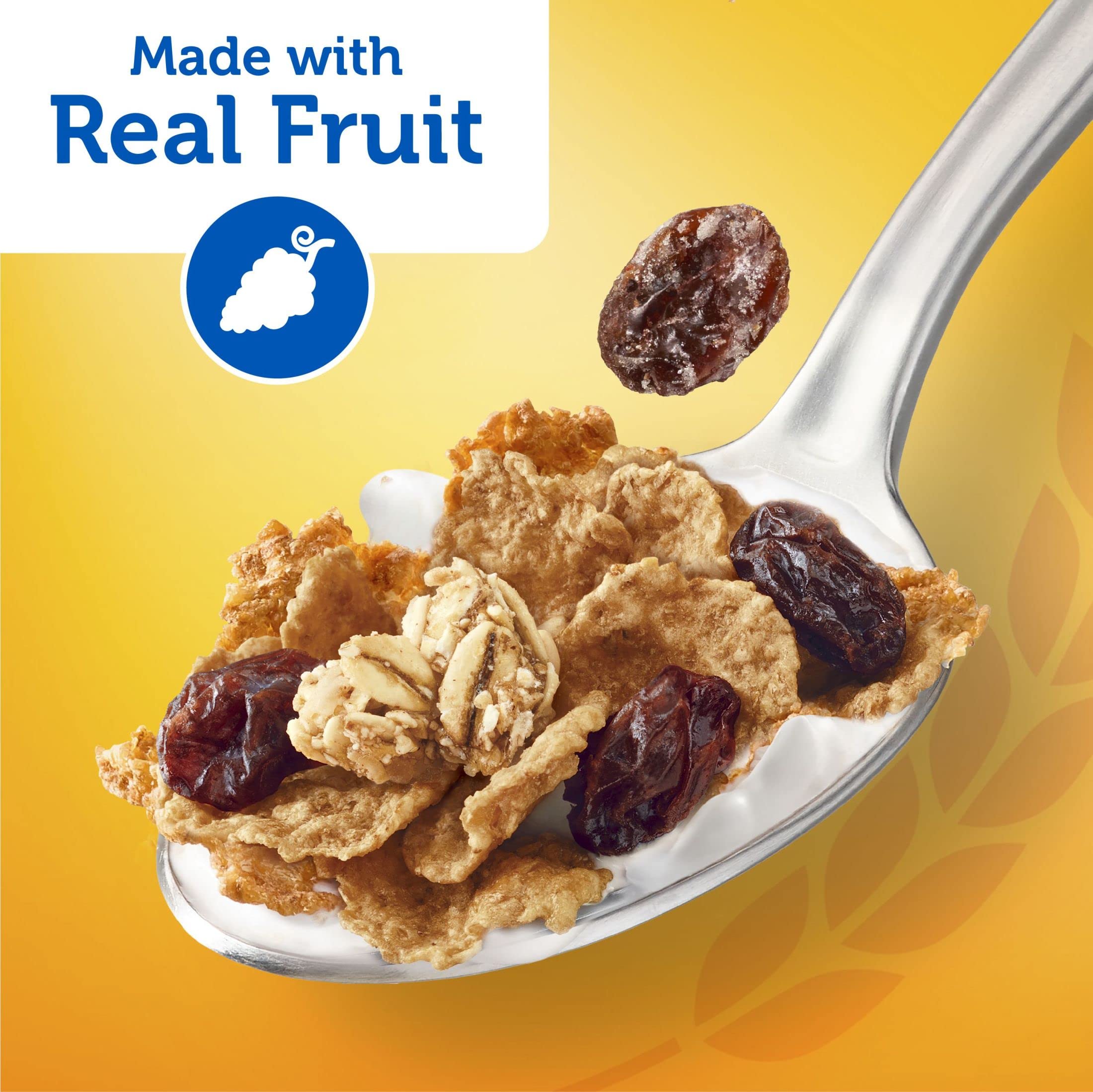 Kellogg's Raisin Bran Crunch Breakfast Cereal Cups - High Fiber Cereal with Real Raisins & Whole Grain, Original Flavor, 33.6oz Case (12 Single-Serve Cups) - Perfect for Quick Breakfast, Office Snacks & On-the-Go Nutrition