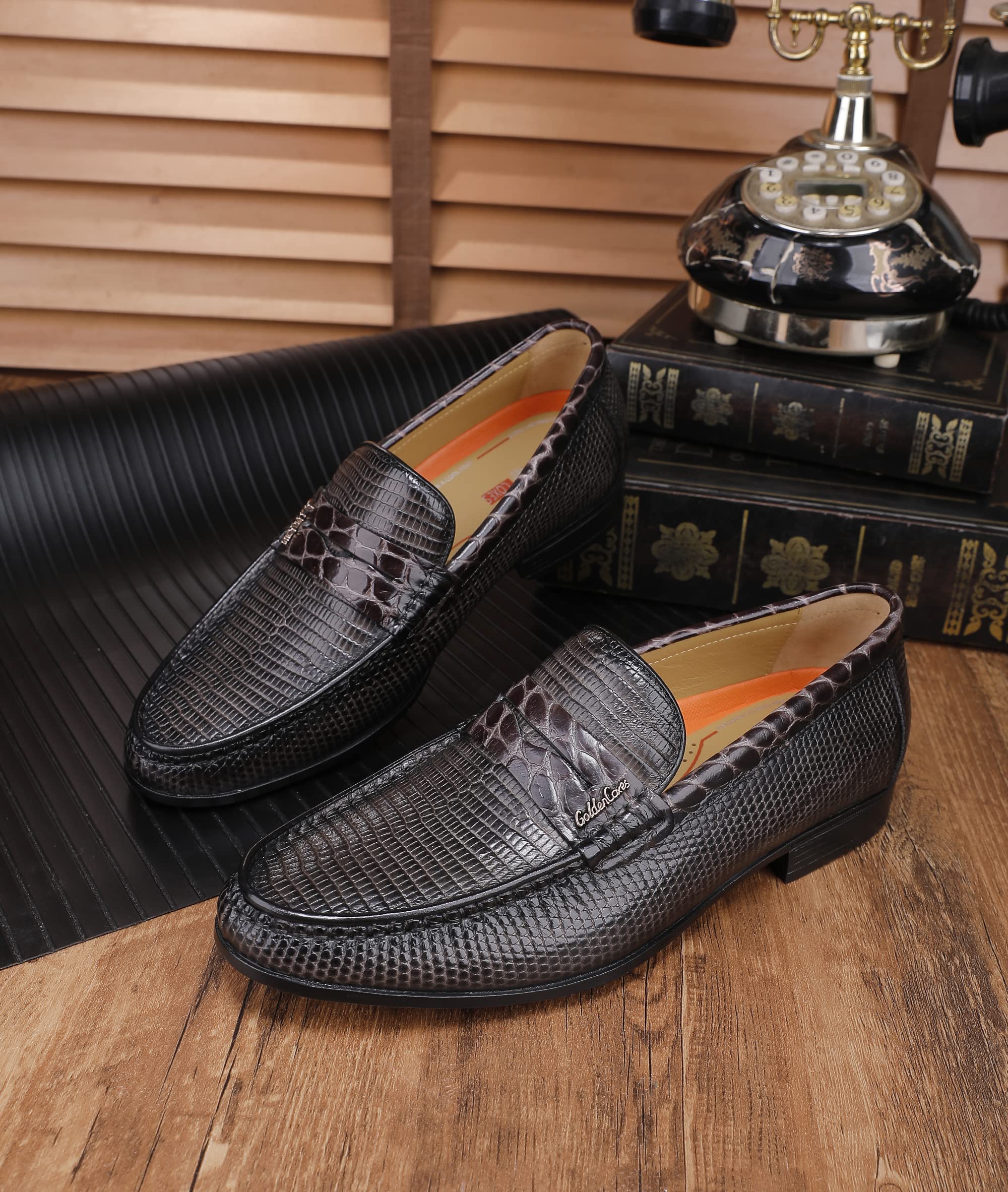 Premium Men's Black Leather Loafers - Handcrafted Dress Shoes for Wedding, Party & Formal Events - Slip-On Penny Loafers for Business & Casual Wear