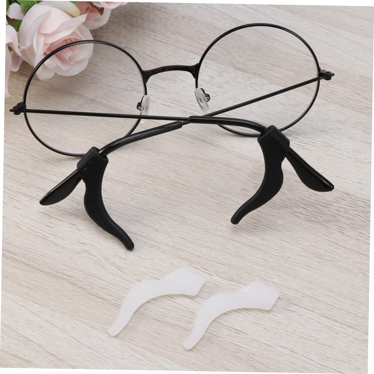 DOITOOL 30 Pairs Silicone Glasses Holder Straps - Anti-Slip Eyeglass Ear Hooks & Leg Covers - Glasses Stand Accessories (White) for Reading, Sports & Outdoor Activities