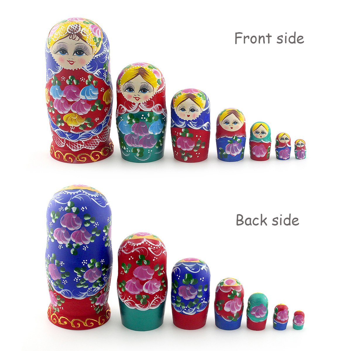 Handmade Russian Nesting Dolls Set of 7 - Wooden Matryoshka Stacking Toys for Kids & Adults | Easter, Mother's Day, Birthday, Christmas Gift | Home Decor & Room Decoration | Perfect for Playtime, Collecting & Holiday Gifting