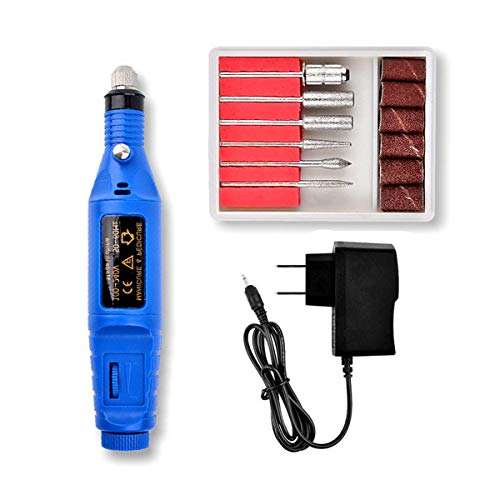 Electric Nail Drill Kit - Portable Pen Style Nail Polisher for Acrylic & Gel Nails, Toe & Finger Nail Care Pedicure Tools with Polish Remover (Blue) | Perfect for Home Manicures, Salon Professionals & DIY Nail Art