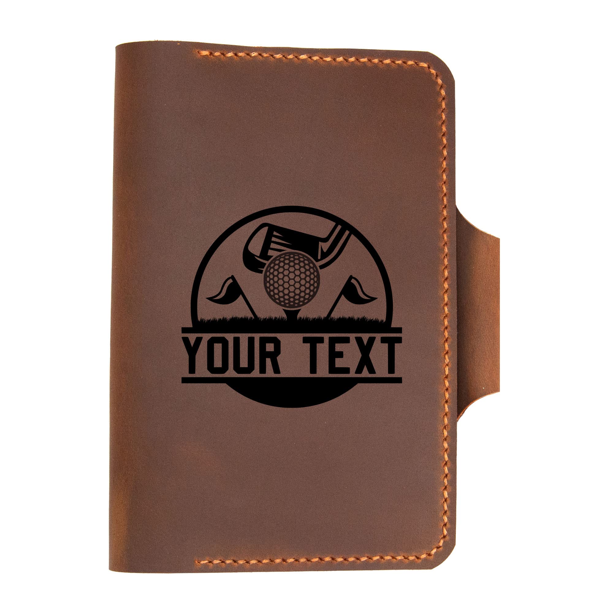 Personalized Leather Golf Yardage Book Holder & Scorecard Cover - Premium Golf Accessories for Men - Ideal Golf Gifts for Dad, Husband & Golfers - Perfect for Course Play & Tournament Use