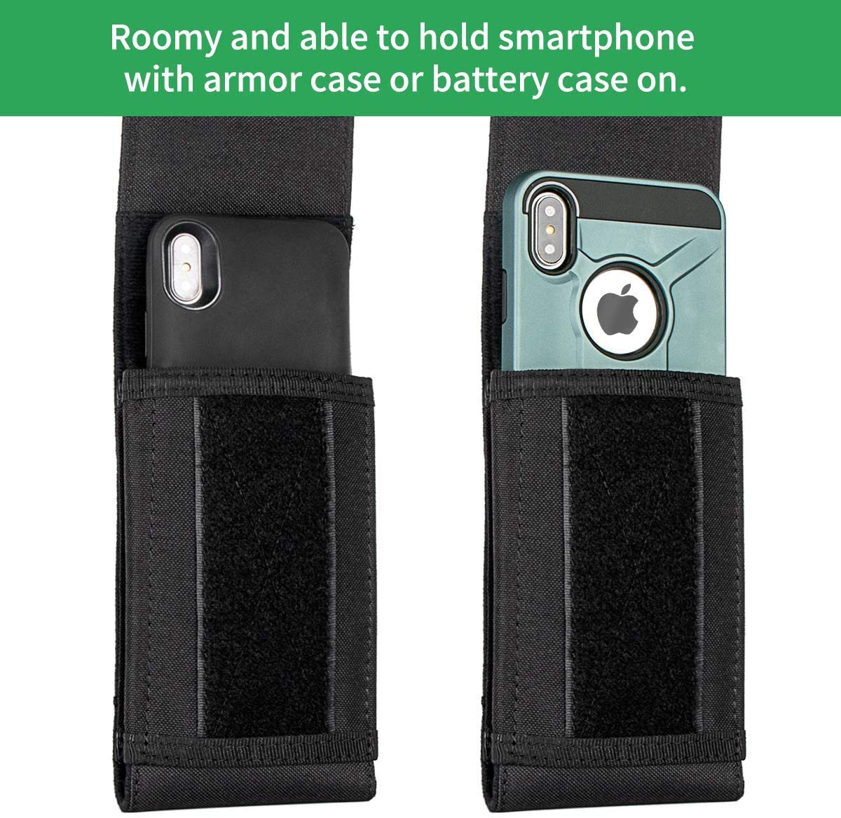 IronSeals Tactical Molle Phone Case - Heavy Duty Loop Belt Holster Pouch with Flag Patch for iPhone 16 Pro Max/16 Plus/16 Pro/16/15 Pro Max/14 Pro Max/13 Pro Max/12 Pro Max & Galaxy S24 Ultra - Perfect for Outdoor Adventures, Military Use, and Everyday Carry