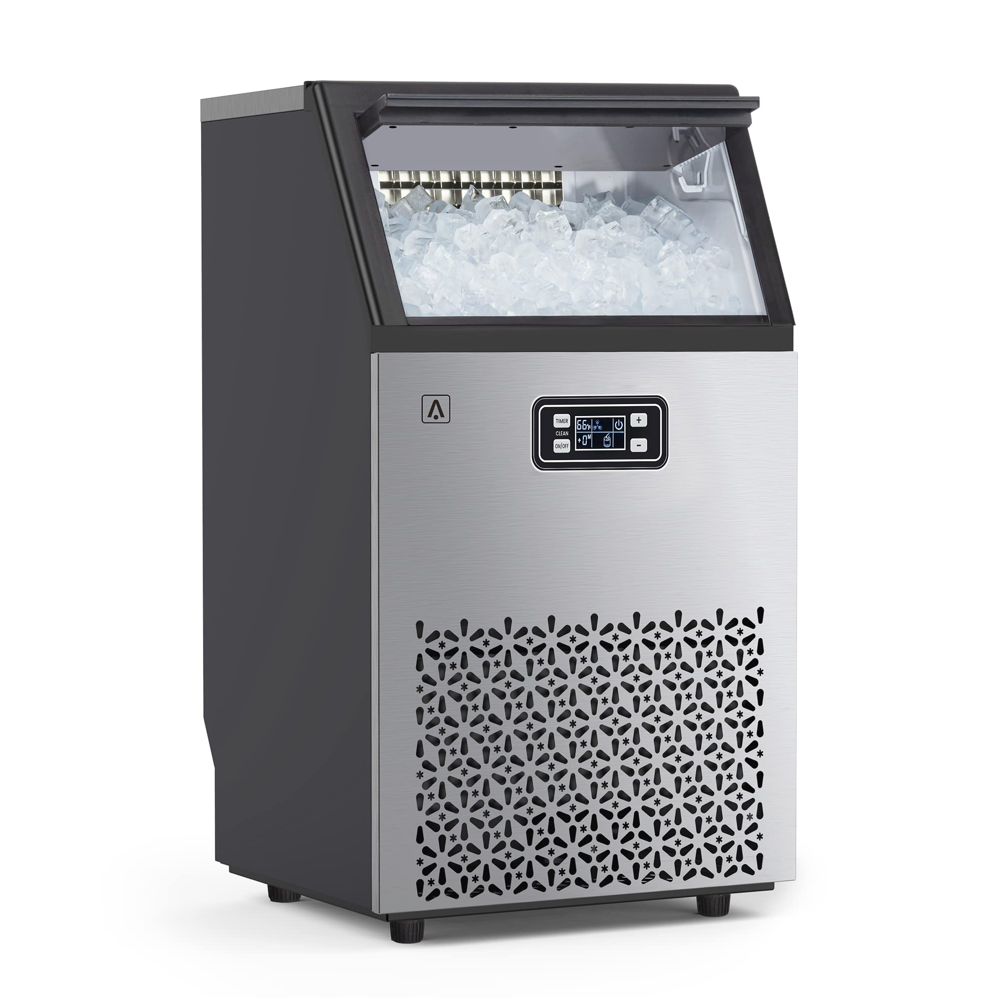 Garvee 150 LBS/24H Commercial Under Counter Ice Maker Machine with 33LBS Storage Bin - Stainless Steel Ice Machine for Home, Office, Restaurant, Bar & Coffee Shop (66 Ice Cubes per Cycle) - Perfect for Beverage Service, Party Events and Food Preservation