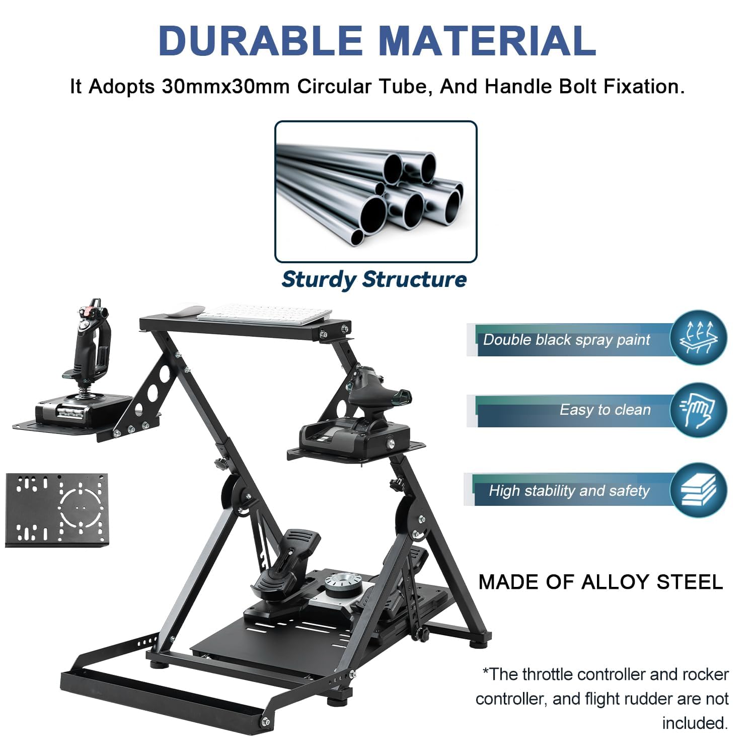 Anman Foldable Flight Simulation Cockpit 3.0 - Adjustable Racing Simulator Cockpit for Logitech, Thrustmaster, HOTAS Warthog & Fanatec (Steering Wheel Not Included) | Perfect for Flight & Racing Sims, Home Gaming Setup & Professional Training