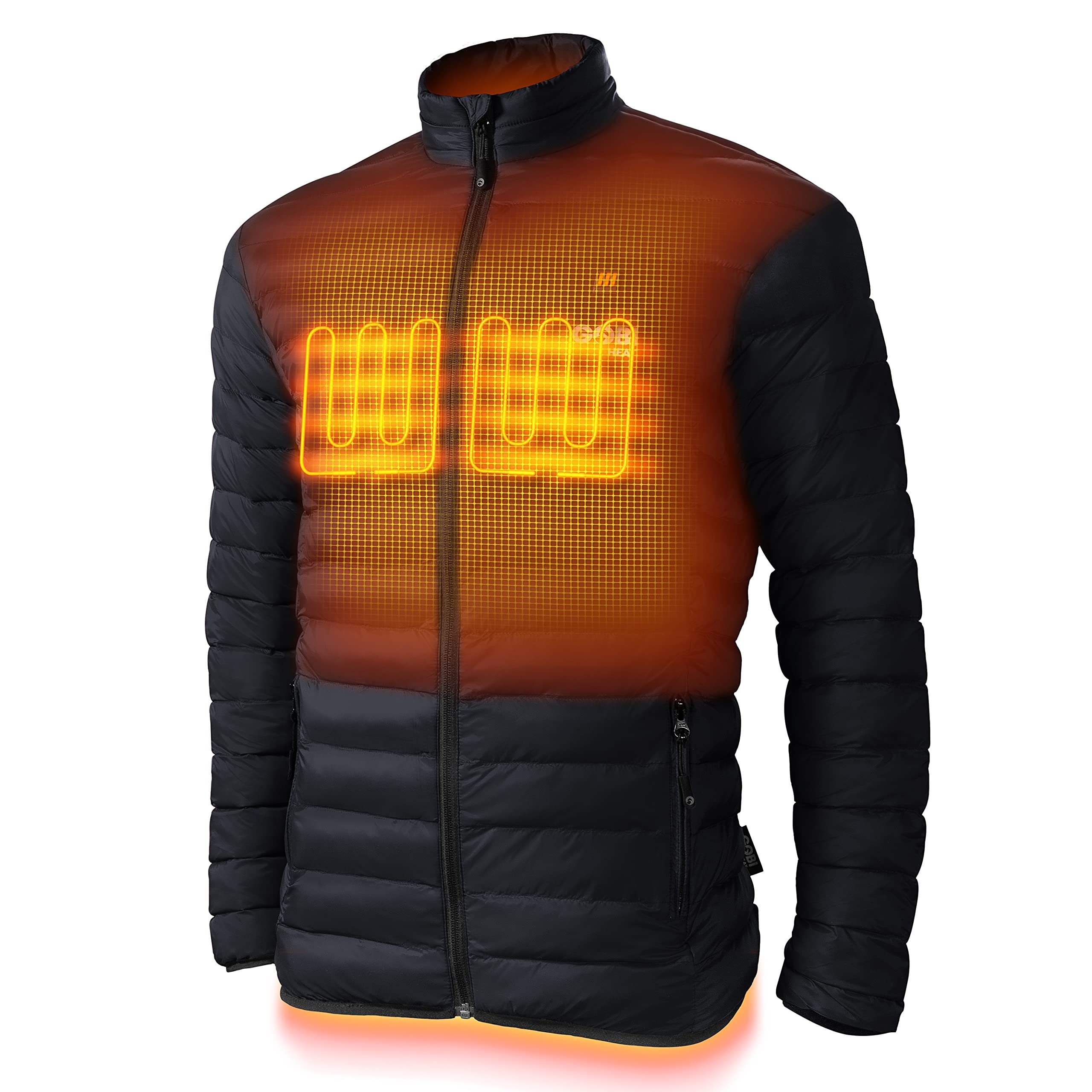 Wolf Men's Heated Puffer Jacket - 10 Hours Battery Life with USB Charger Included | Winter Warmth for Outdoor Activities, Hunting & Camping