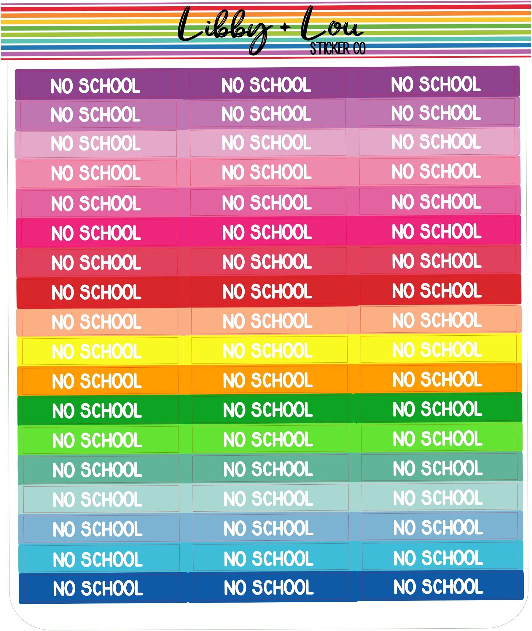 Rainbow School Planner Stickers - Libby & Lou for Organizing