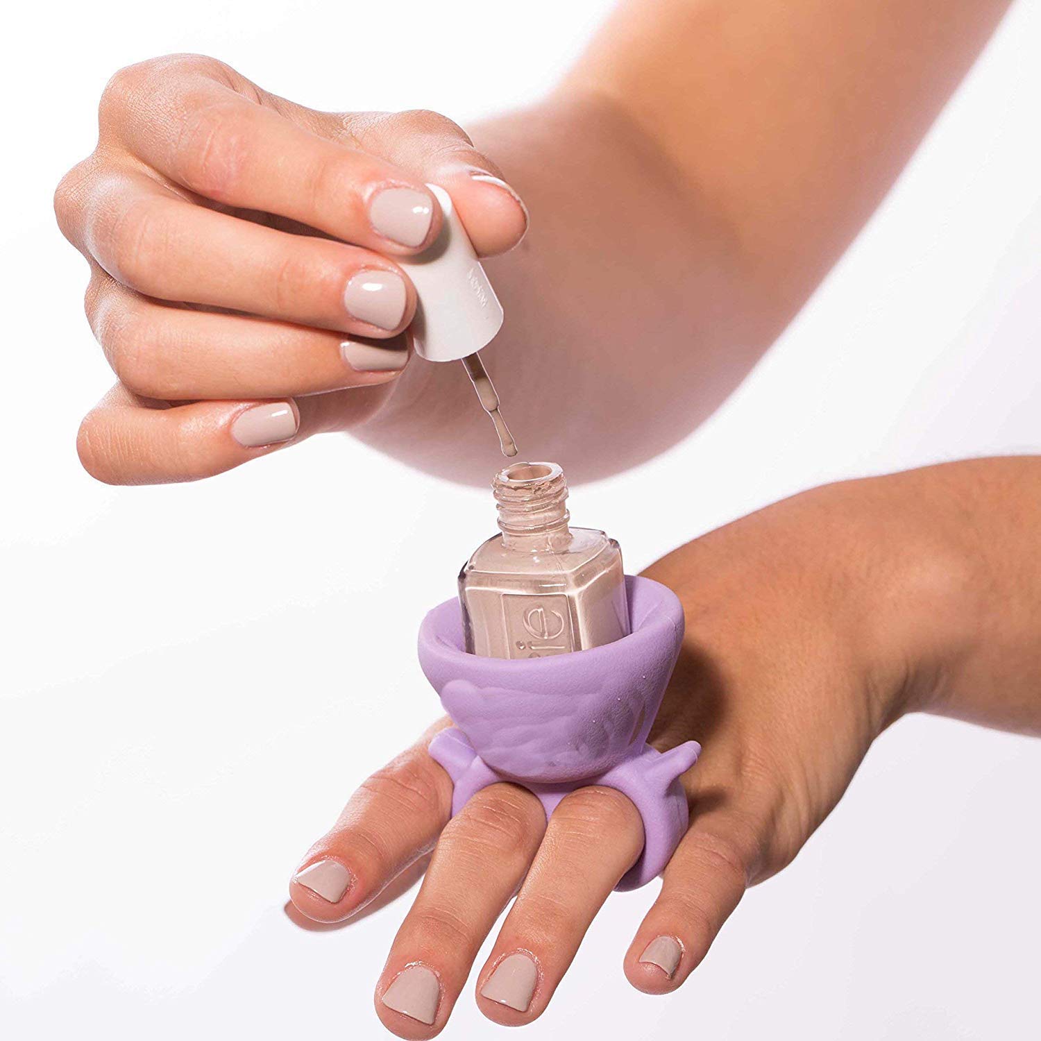 ATETO Set of 2 Multicolor Silicone Nail Polish Bottle Holder Rings - Wearable Nail Tool Base & Fixer for DIY Manicures, Perfect for Nail Artists and At-Home Nail Care