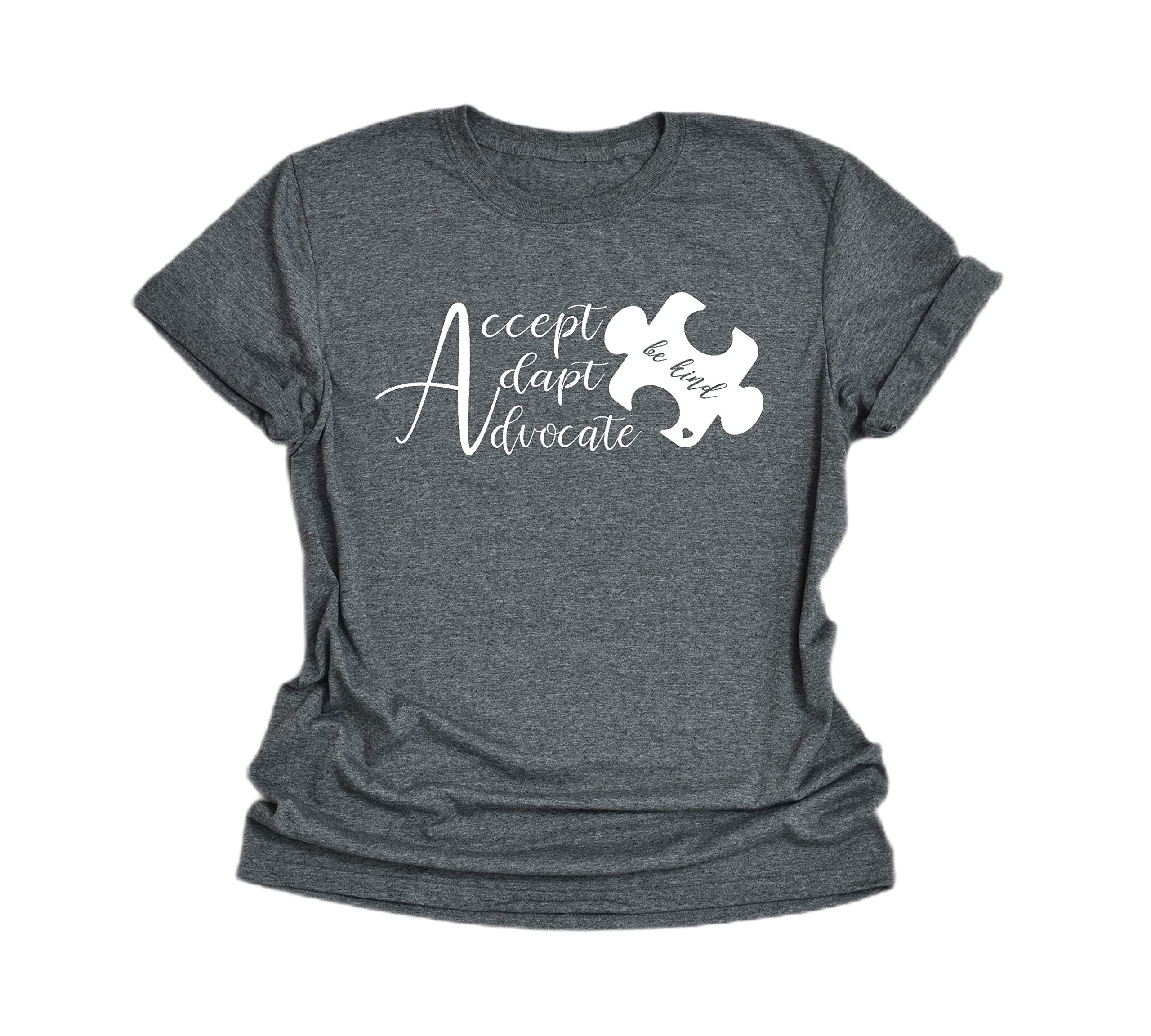 Autism Awareness Shirt - Accept Adapt Advocate T-Shirt for Special Education Teachers & Supporters - Comfortable & Inspirational Wear for School, Work & Advocacy Events