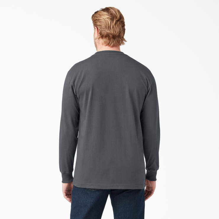 Dickies Men's Heavyweight Long Sleeve Pocket T-Shirt - Relaxed Fit Cotton Work Shirt for Construction, Outdoor & Casual Wear