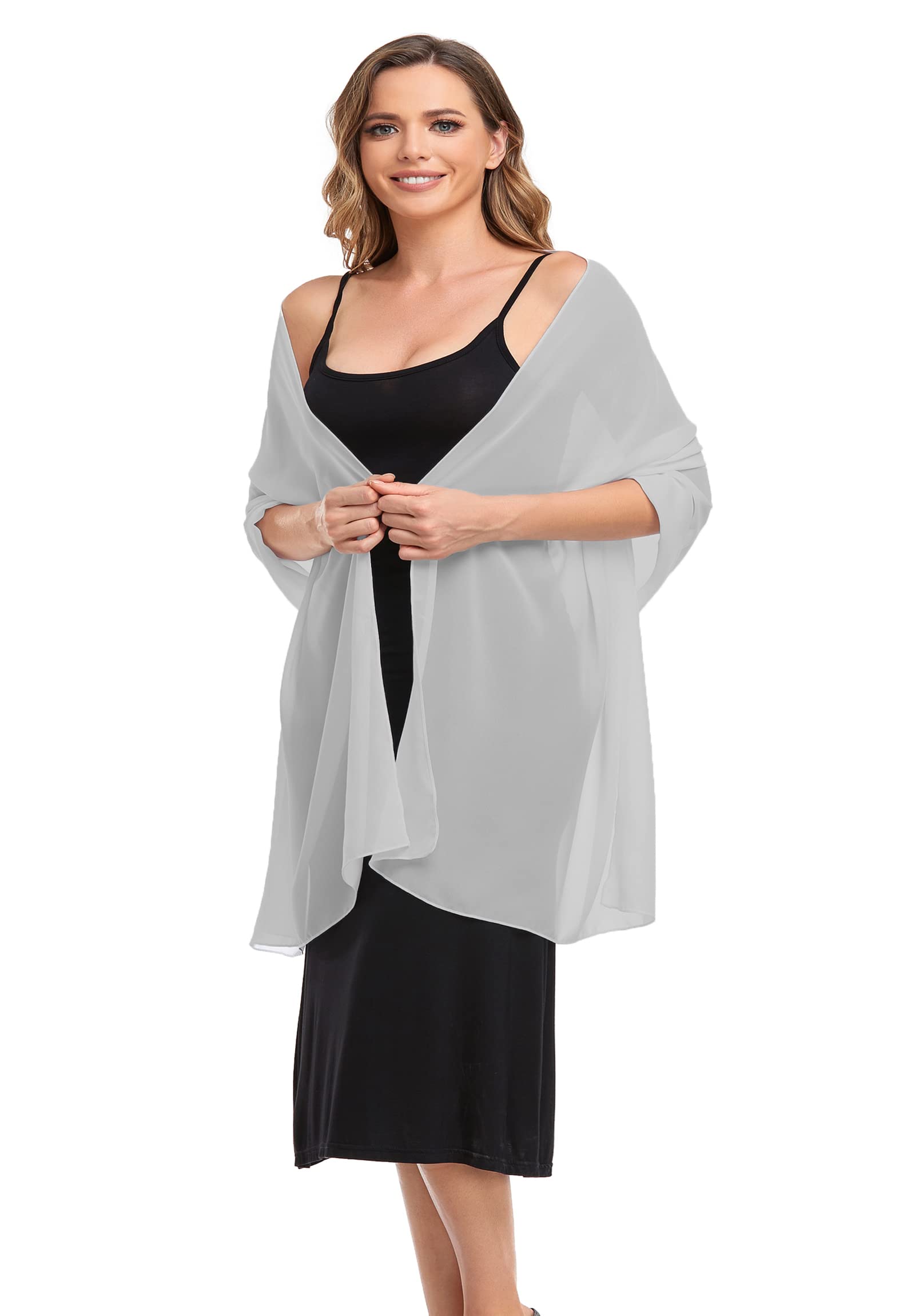 Elegant Sheer Chiffon Shawls for Women - Soft Silky Wraps for Evening Dresses, Wedding & Bridal Accessories - Perfect for Formal Events, Date Nights & Special Occasions