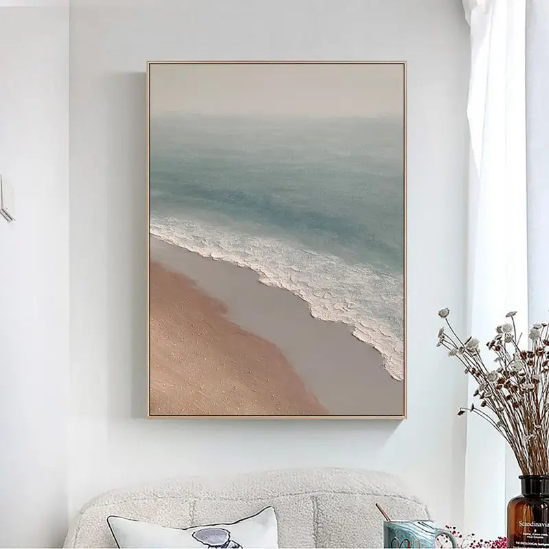 Ocean and Sky Painting #OS 019 - Handmade Canvas Wall Art for Home & Office Decor - Perfect for Living Room, Bedroom or Office