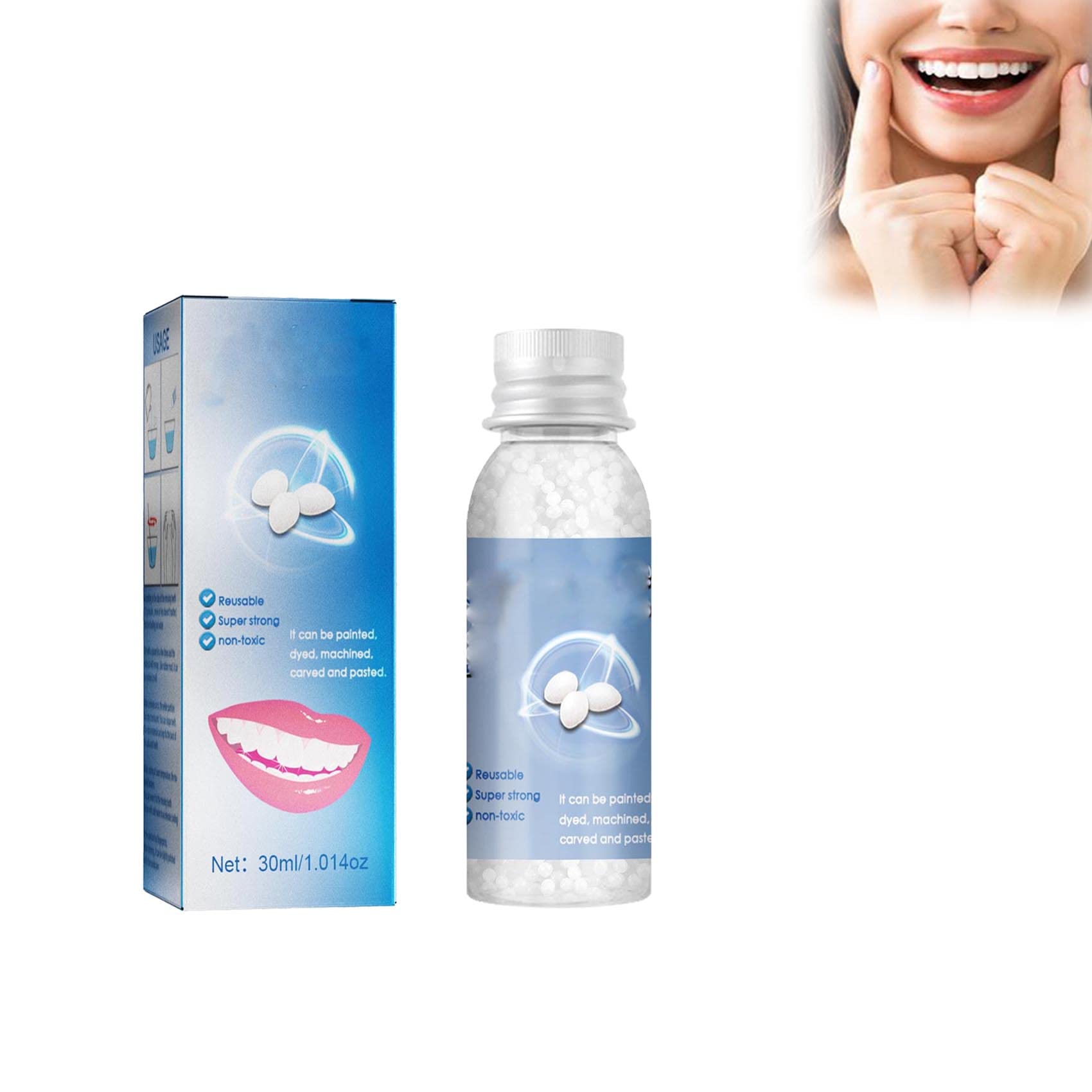 Wuwuhen 2022 New Tooth Repair Granules - Temporary Tooth Filling Kit for Missing & Broken Teeth | Moldable False Teeth & Thermal Fitting Beads | Dental Adhesive Solution for Emergency Tooth Repair at Home, Travel & Camping (1PC)