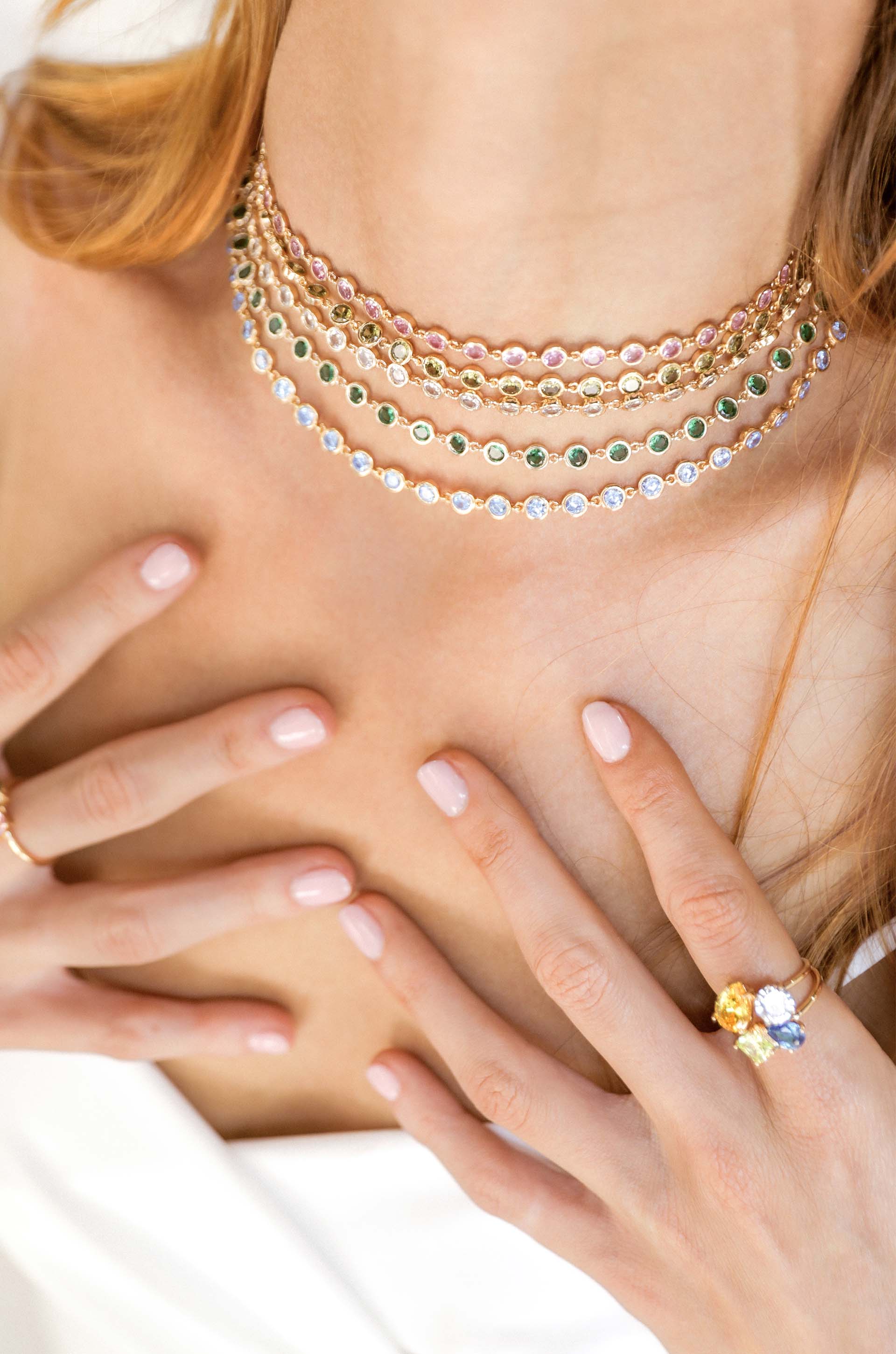 Elegant Crystal Disc & Link Necklace for Women | Trendy Layered Chain Jewelry for Daily Wear & Special Occasions