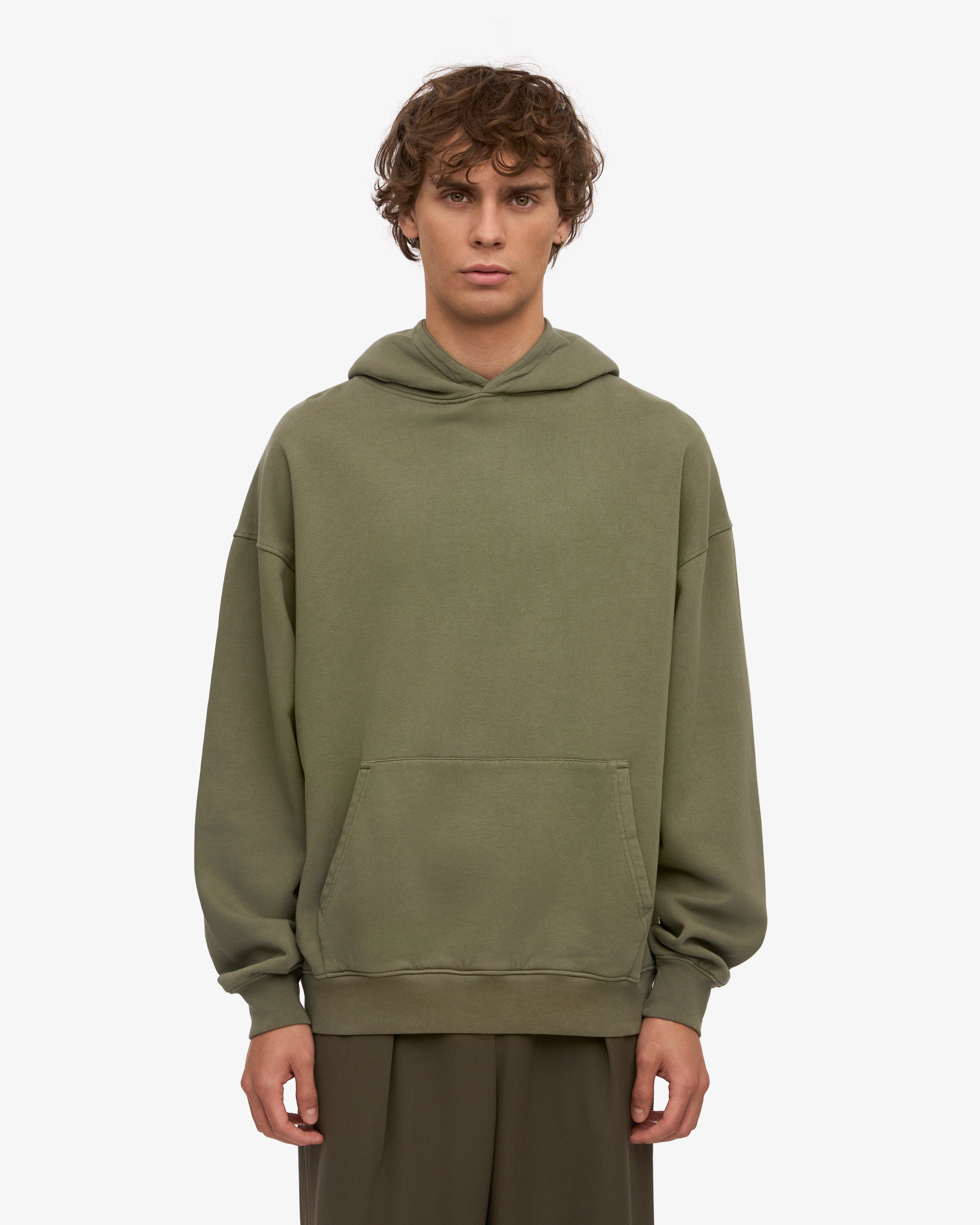 Organic Oversized Hoodie for Women - Soft & Cozy Pullover Sweatshirt - Dusty Olive Green - Perfect for Casual Wear, Lounge & Outdoor Activities