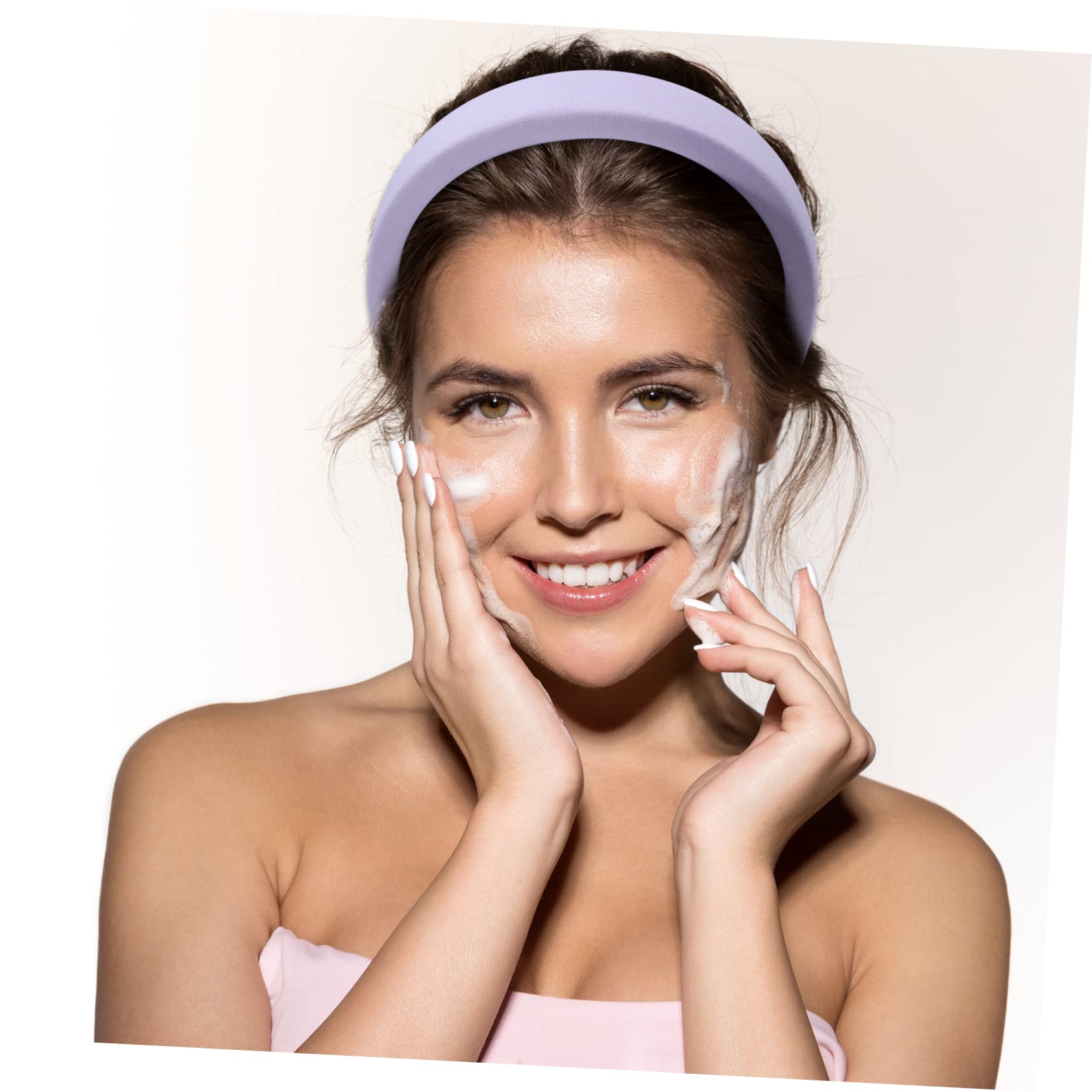 Minkissy Women's Wide Headband - Soft Creamy Sponge Hair Accessory for Face Washing, Shower & Skincare - Comfortable Non-Slip Hair Band for Women & Girls (Perfect for Spa, Yoga & Beauty Routines)