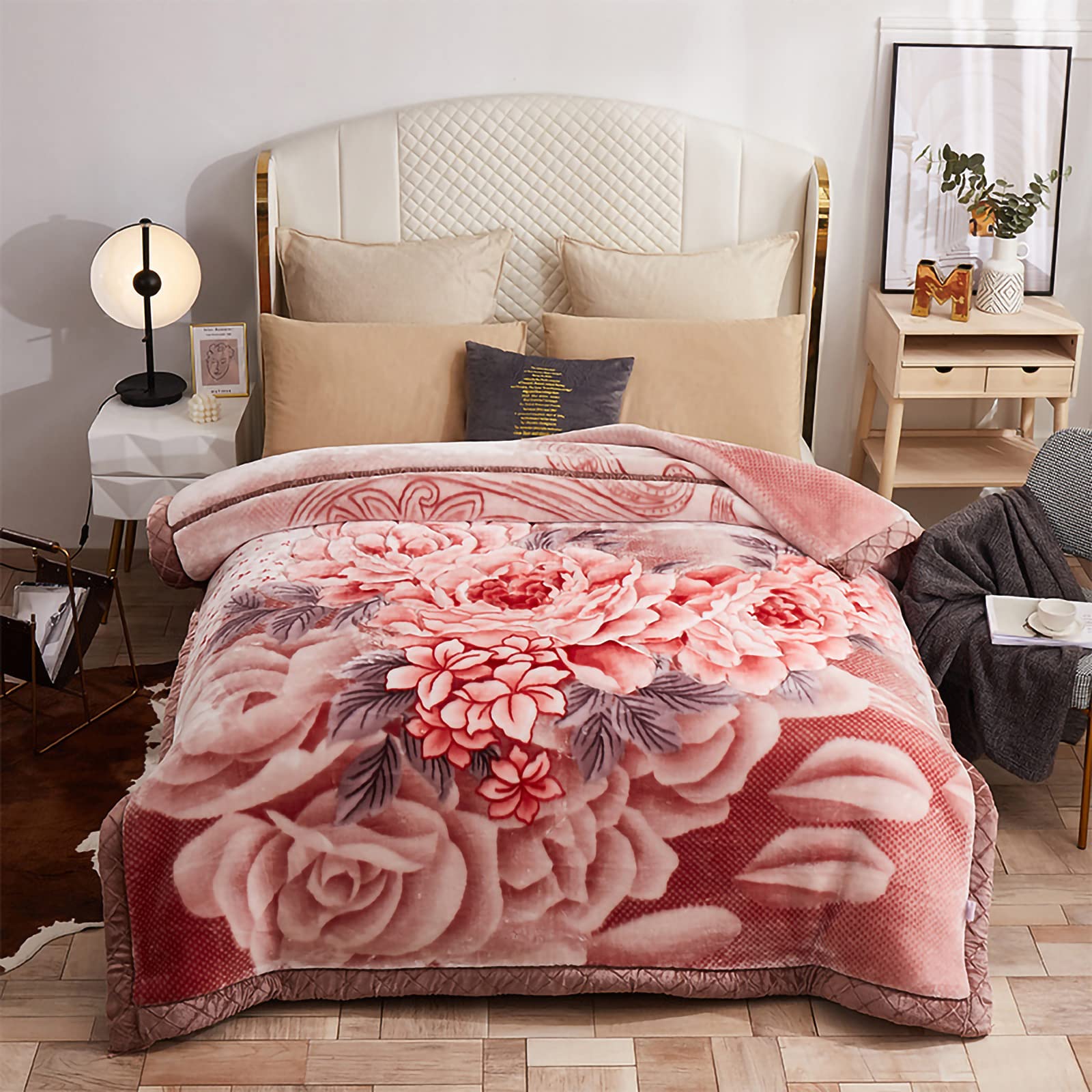 Premium Korean Style Mink Fleece Blanket - Zebra Print Reversible 2-Ply 750GSM - Ultra Soft & Warm King Size Blanket (79x91 inches) for Bed, Couch, Sofa - Perfect for Winter, Fall & Cozy Home Decor