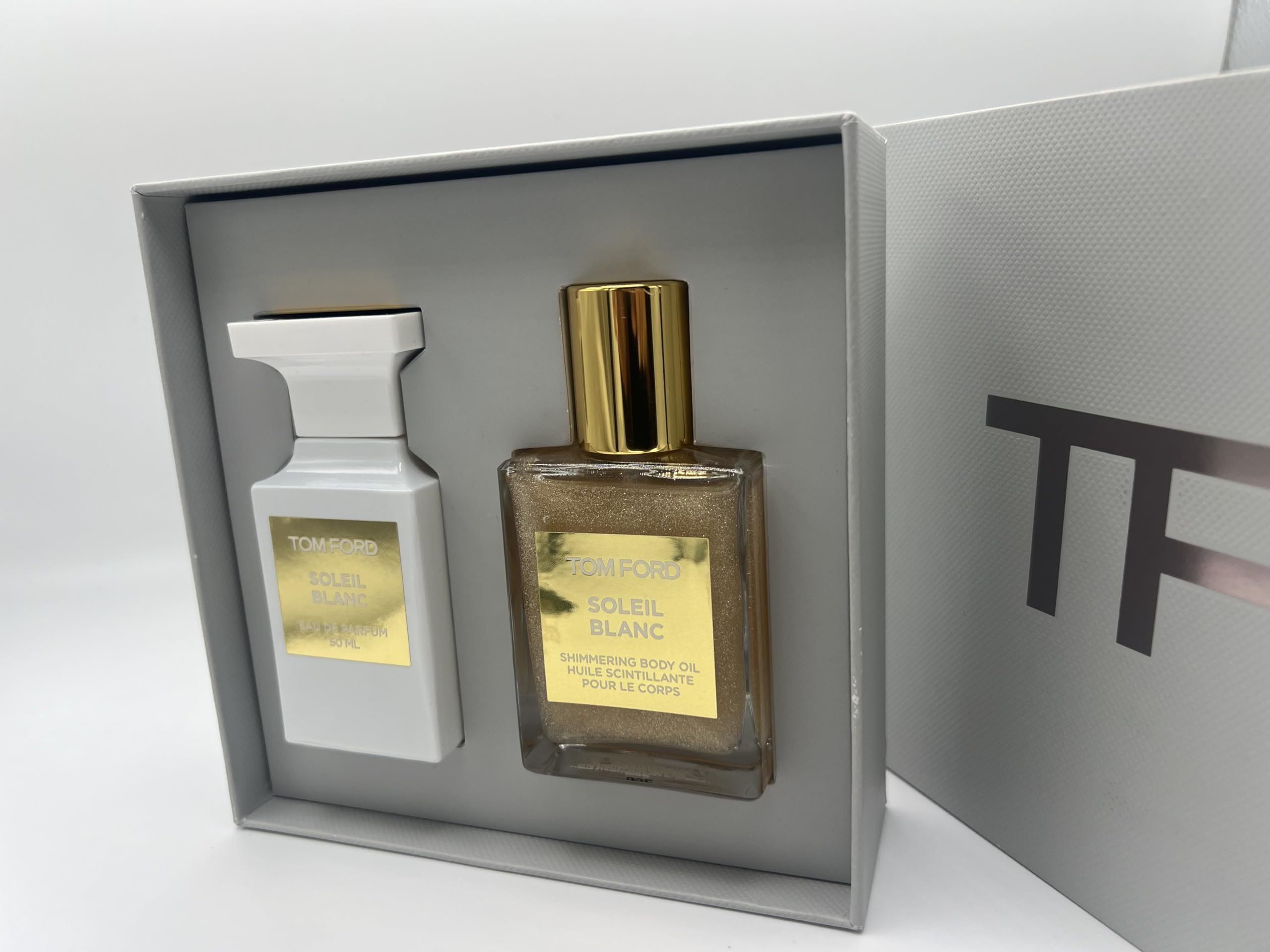 Tom Ford Private Blend Soleil Blanc 2-Piece Perfume Set - Eau De Parfum & Shimmering Body Oil for Women | Luxury Fragrance Gift Set for Date Night & Special Occasions