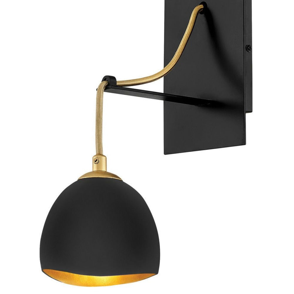 Lux Single Light Sconce - Modern Wall Light Fixture for Bedroom, Living Room & Hallway - Dimmable LED Wall Sconce with Adjustable Arm
