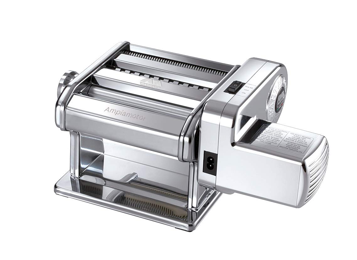 Marcato Ampia 150mm Motorized Pasta Maker - Stainless Steel Pasta Machine for Homemade Noodles, Ravioli & Lasagna - Perfect for Italian Cooking, Restaurant & Home Kitchen Use