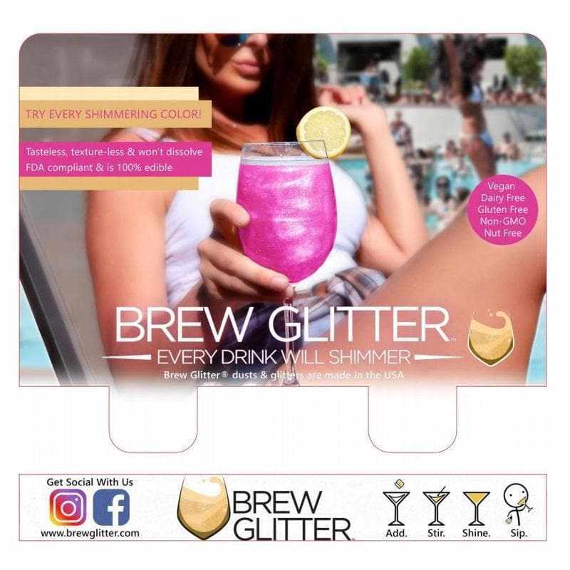 Brew Glitter® POS Counter Top Display Stand - Wholesale & Retailer Program - Perfect for Coffee Shops, Bars, and Retail Stores