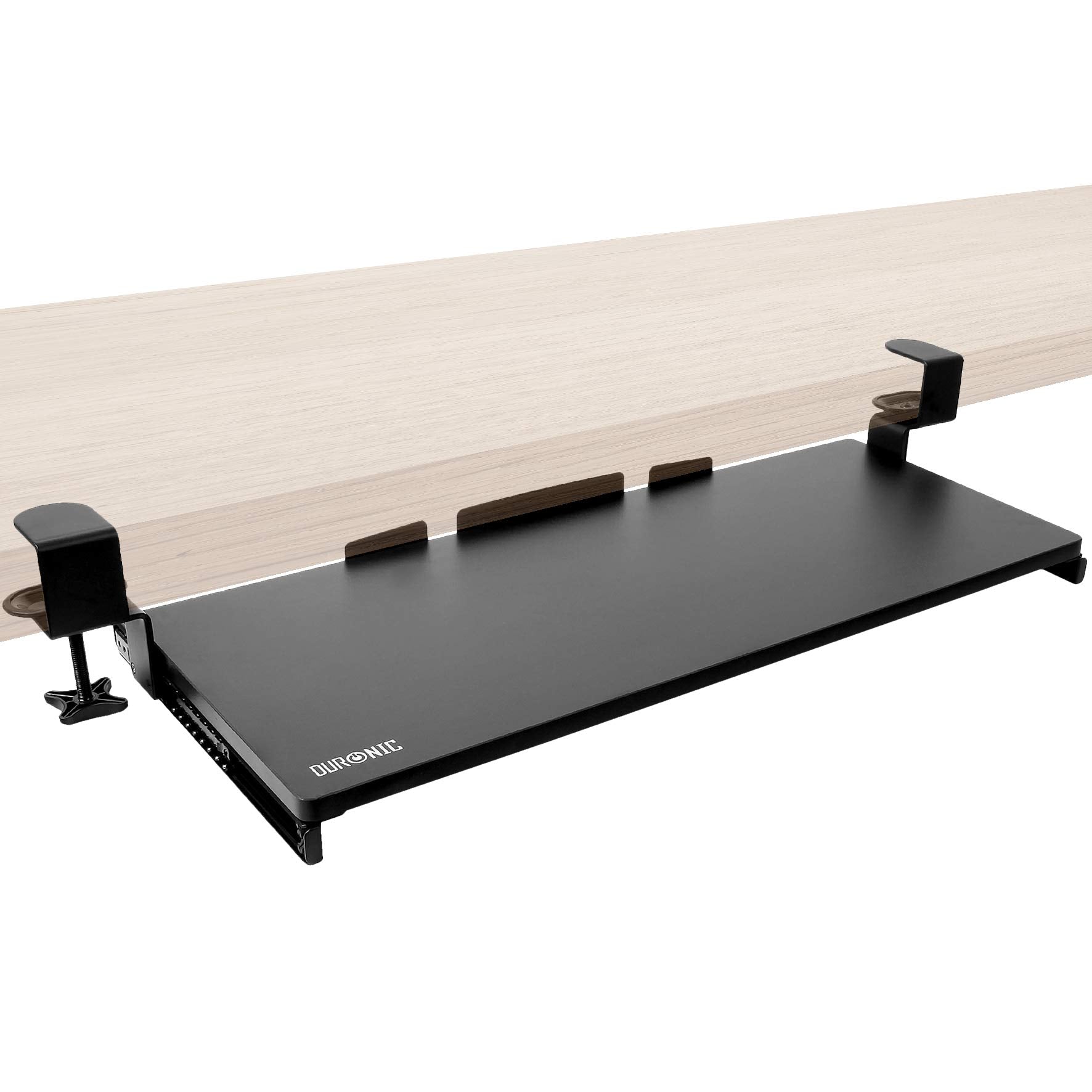 Ergonomic Under Desk Keyboard Drawer - Duronic DKTPX2 Pull-Out Tray for Keyboard & Mouse | Space-Saving Computer Desk Organizer | Improves Posture for Office & Gaming Setup