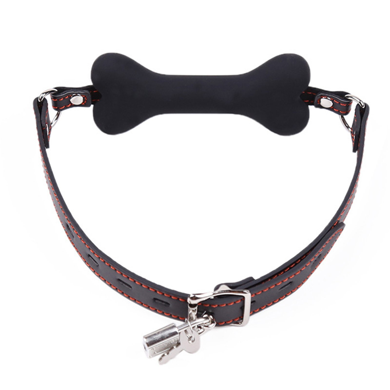 Premium Silicone Dog Bone Gag - Black BDSM Bondage Gear for Adults, Breathable Ball Gag with Adjustable Straps for Safe Restraint - Perfect for Role Play, BDSM Scenes & Sensory Play