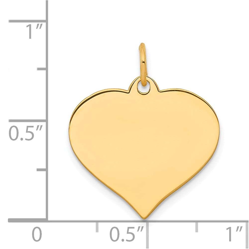 14K Yellow Gold Heart Disc Charm & Pendant Necklace for Women - Elegant Jewelry Gift for Valentine's Day, Anniversary & Special Occasions