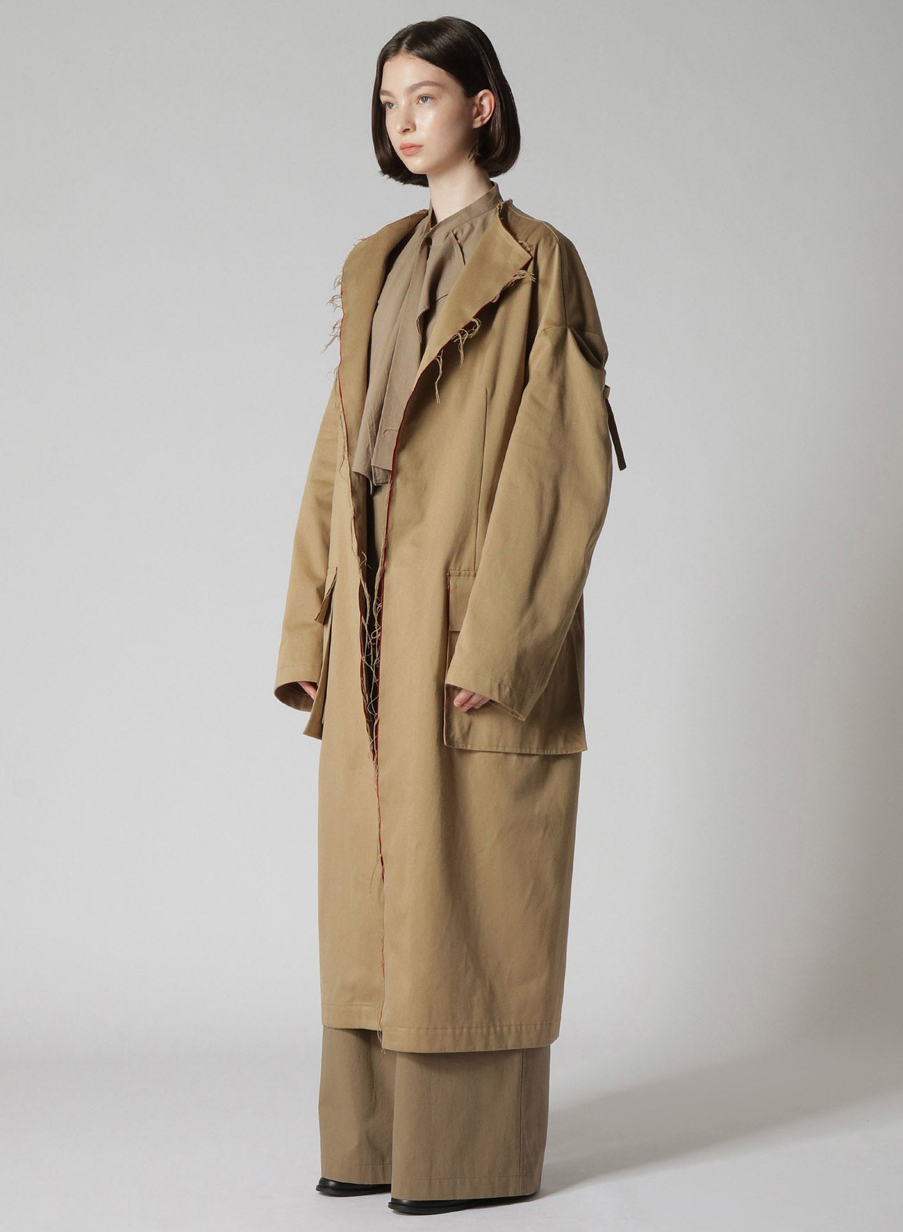 Double Faced Twill No Collar Coat - Lightweight & Stylish Outerwear for Women | Perfect for Casual Outings, Office Wear & Fall Layering
