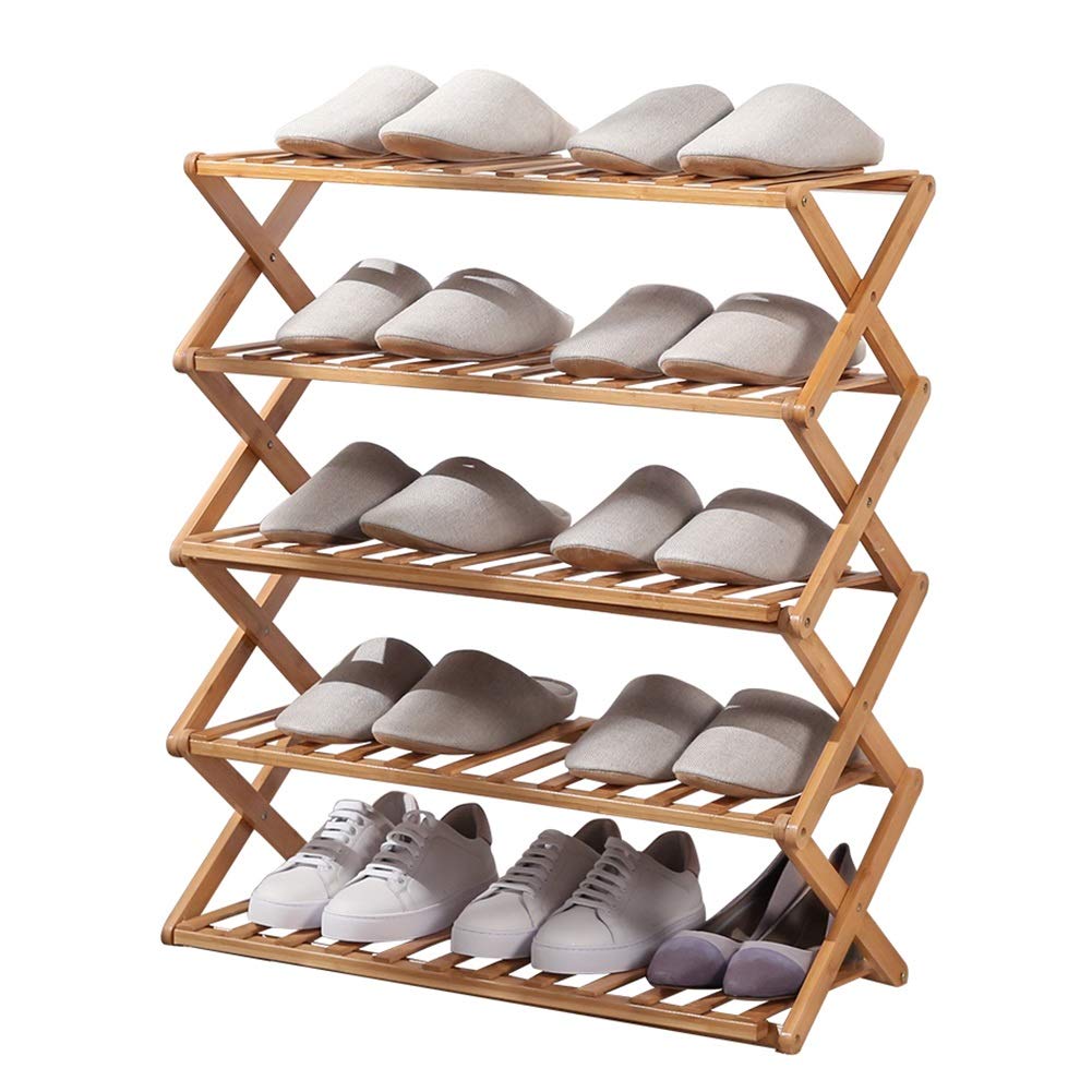 Foldable Bamboo Shoe Rack & Display Stand - Multifunctional Storage Organizer for Shoes, Plants & Home Decor (70x25x89cm) - Perfect for Entryway, Bathroom, Closet & Small Space Organization