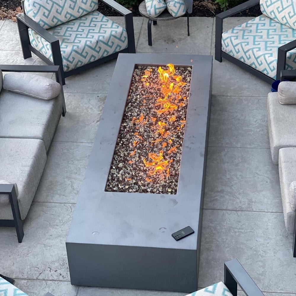 HPC H Burner Gas Fire Pit Insert with Electronic On/Off Ignition - Outdoor Patio Heater for Backyard, Deck, and Camping Gatherings