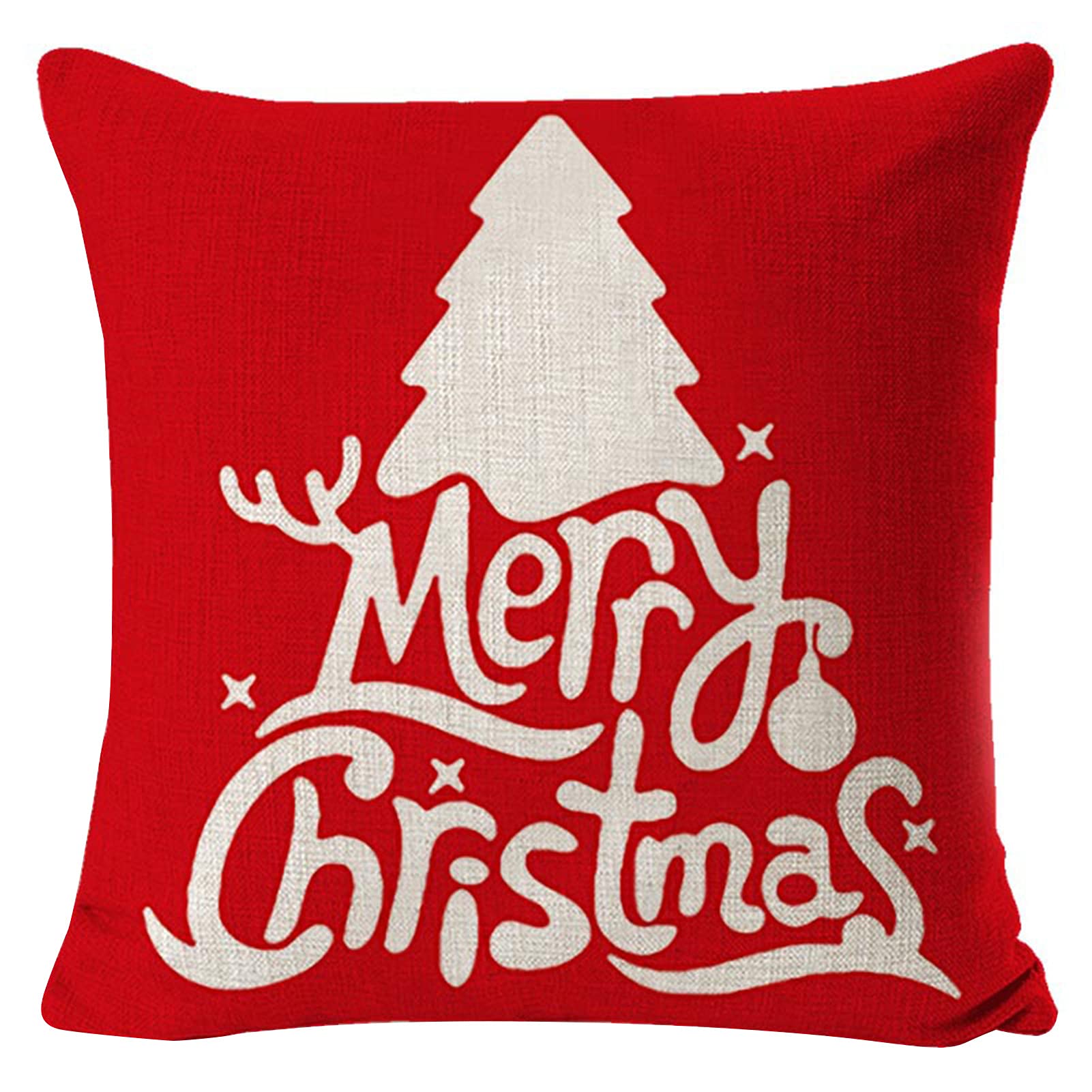 HEVIRGO Christmas Throw Pillow Covers - 18x18 Inch Square Flax Cushion Covers, Breathable Skin-Friendly Holiday Home Decor for Sofa, Bed, Living Room - Perfect for Xmas Party & Winter Home Styling