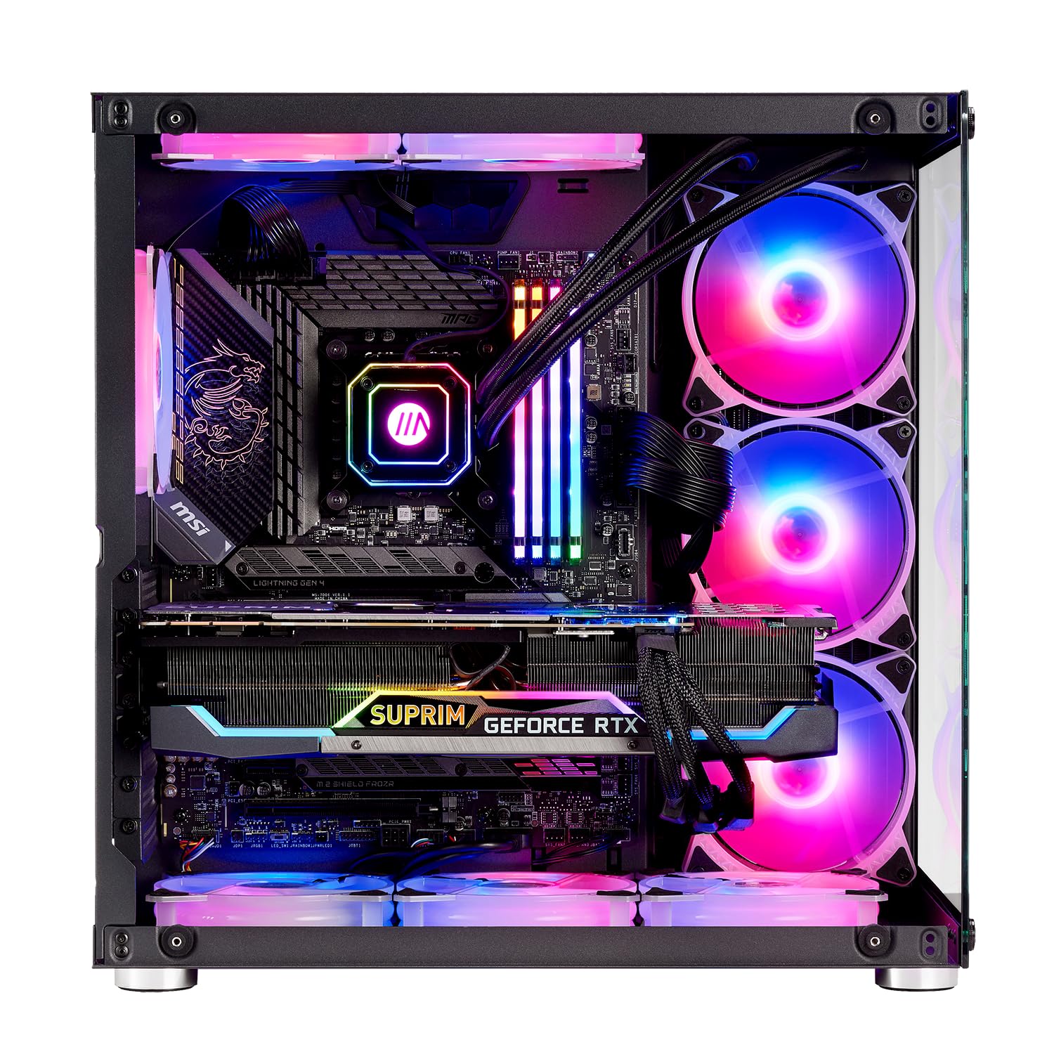 High-Performance Gaming PC - AMD Ryzen 7 7700X 8-Core 5.4GHz, 32GB DDR5 RAM, 2TB NVMe SSD, NVIDIA RTX 4070 SUPER 12GB, Windows 11 Pro - Perfect for 4K Gaming, Streaming & Content Creation