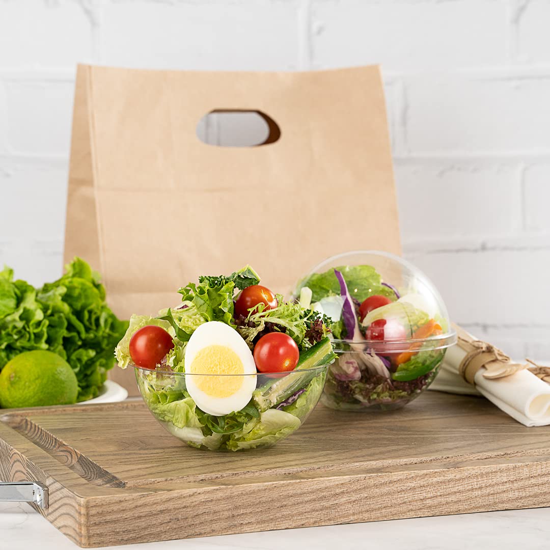 Restaurantware Thermo Tek 12oz Clear Plastic Salad Bowls with Airtight Dome Lids - 50 Pack Disposable Food Containers for Fresh Salads, Meals & Takeout | Perfect for Restaurants, Catering & Meal Prep