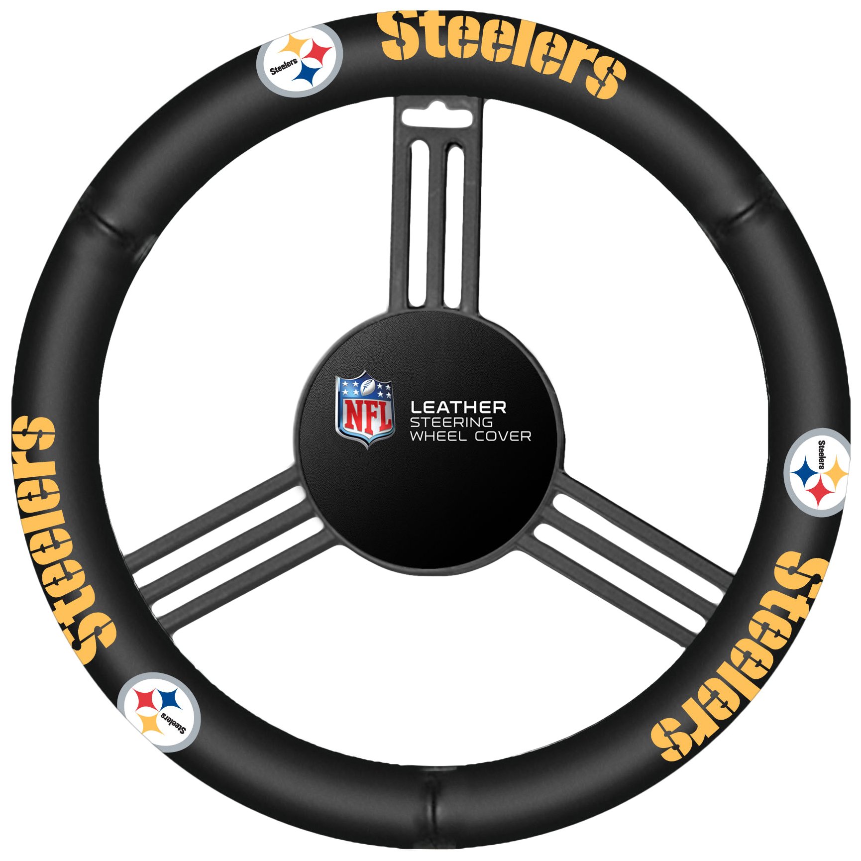 Premium NFL Leather Steering Wheel Cover - Durable & Non-Slip Grip for Cars, Trucks & SUVs - Perfect for Football Fans & Game Day Commutes