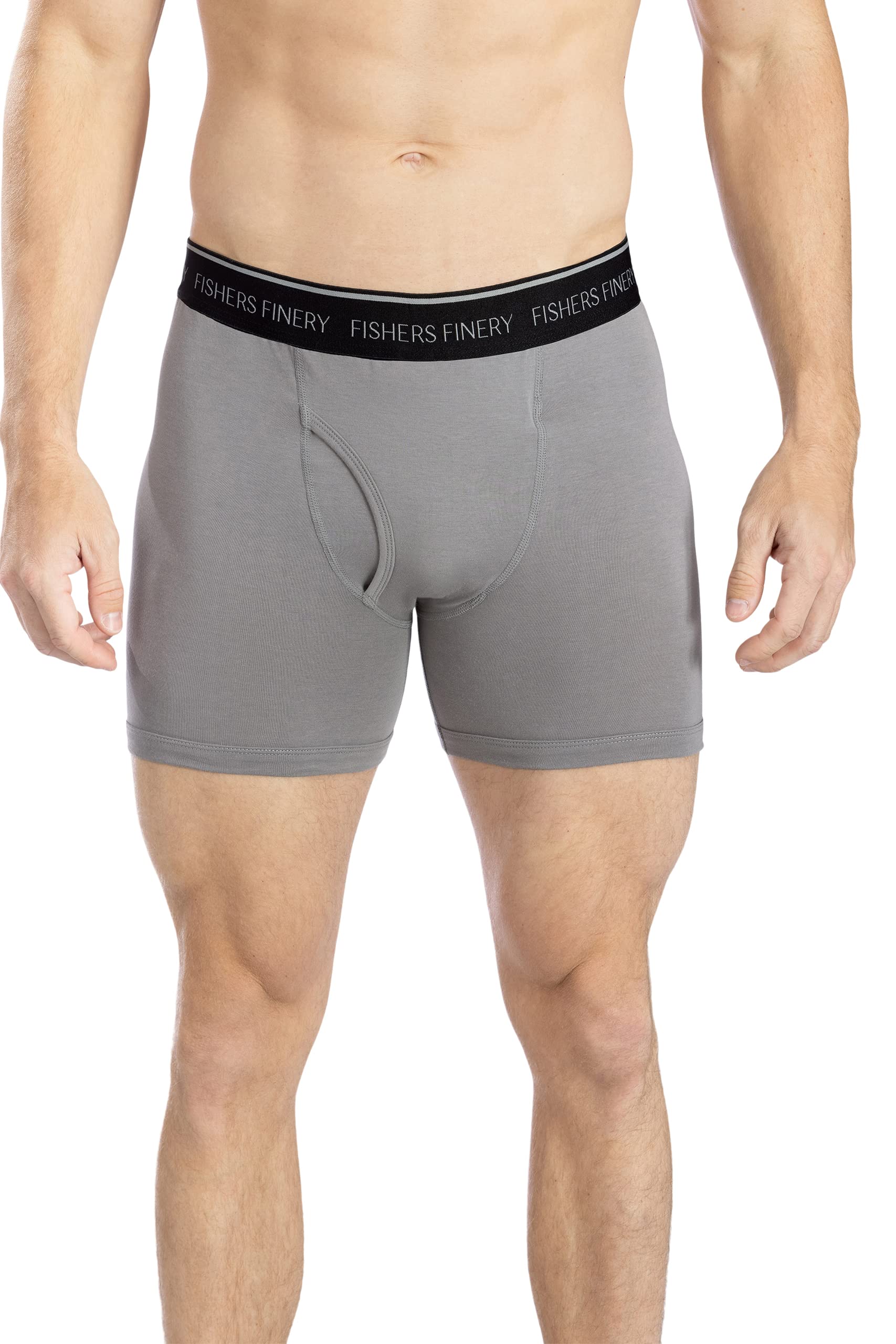 Fishers Finery Men's Athletic Fit Modal Boxer Briefs - Moisture Wicking, Breathable Microfiber Underwear Multipack (3-Pack) - Perfect for Gym, Running & Everyday Comfort