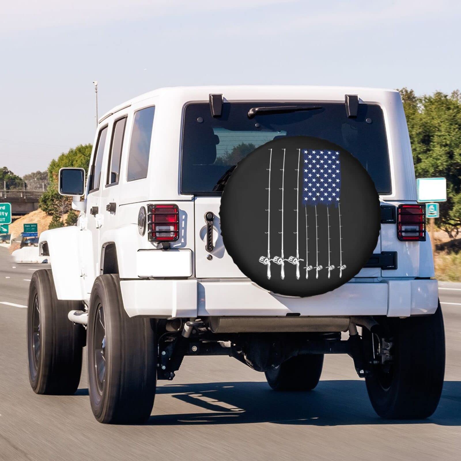 American Flag Spare Tire Cover - 15 Inch Dust-Proof Wheel Protector for Trailers, RVs, SUVs & Vehicles | Perfect for Road Trips, Camping & Outdoor Adventures