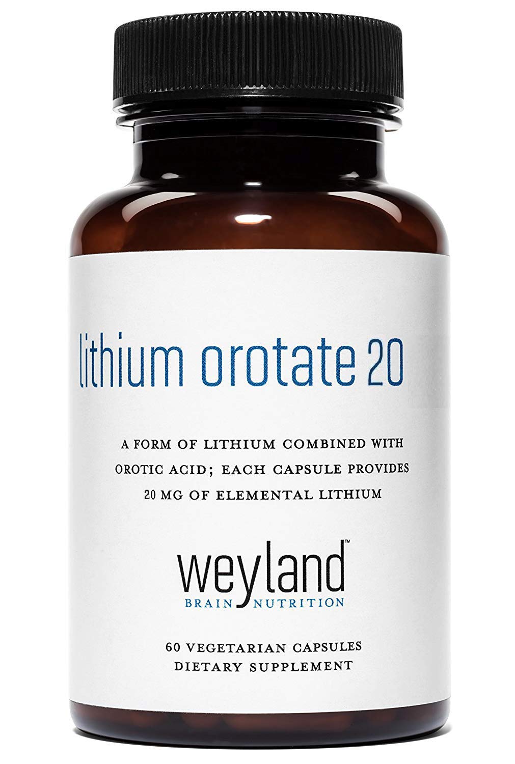 Lithium Orotate 20mg (3 Bottles) - 180 Vegetarian Capsules | Mood, Memory & Wellness Support Supplement | Vegan, Non-GMO | Perfect for Stress Relief & Cognitive Function Enhancement