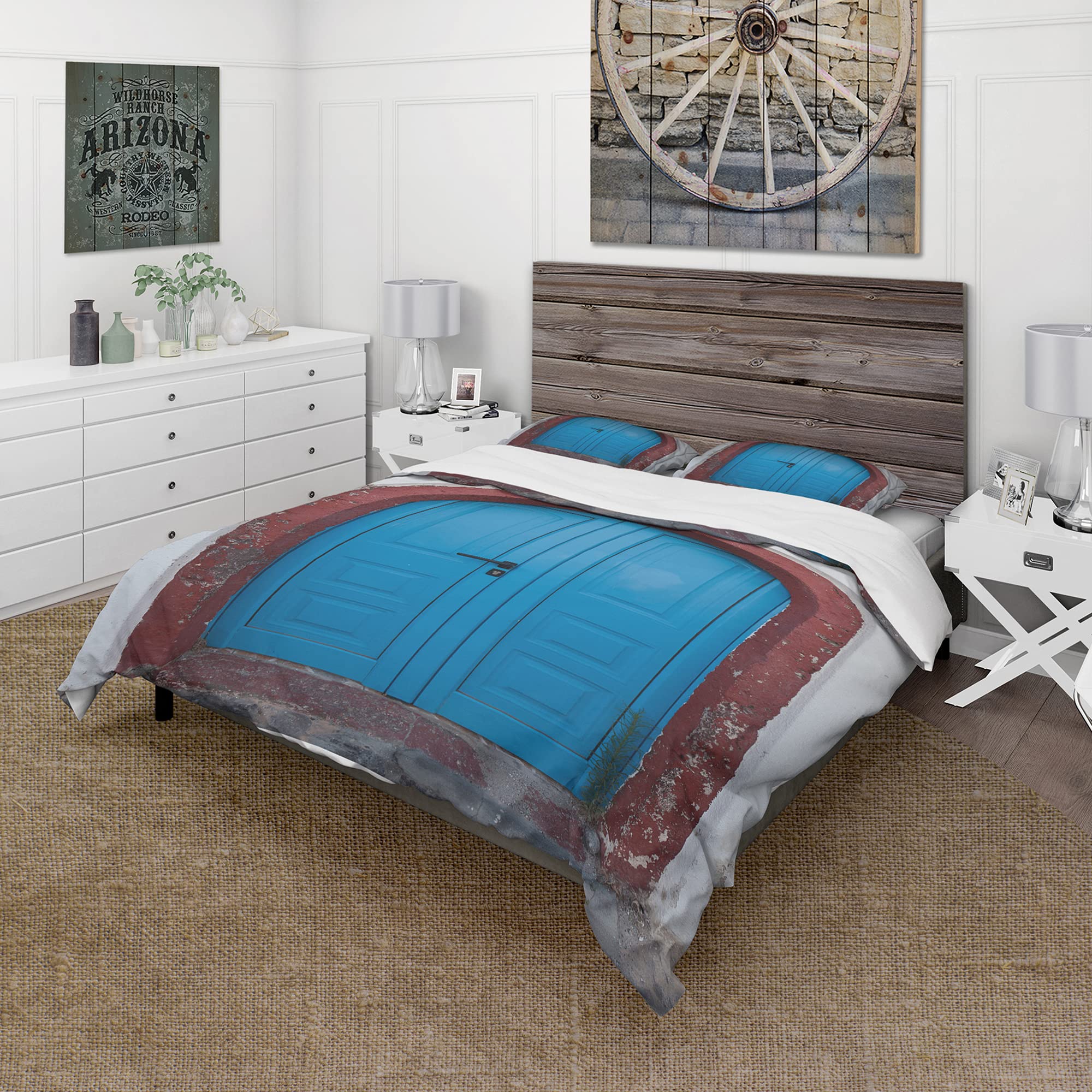 Traditional Santorini Duvet Cover Set - King Size Red Bedding for All Seasons