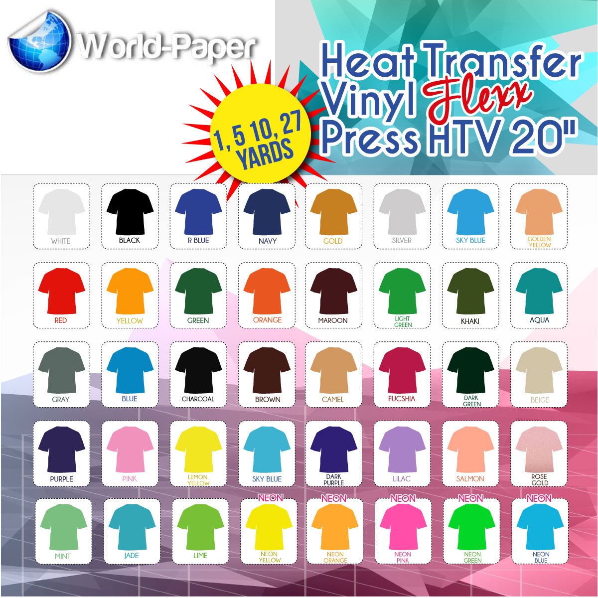 Premium Heat Transfer Vinyl HTV Roll 20