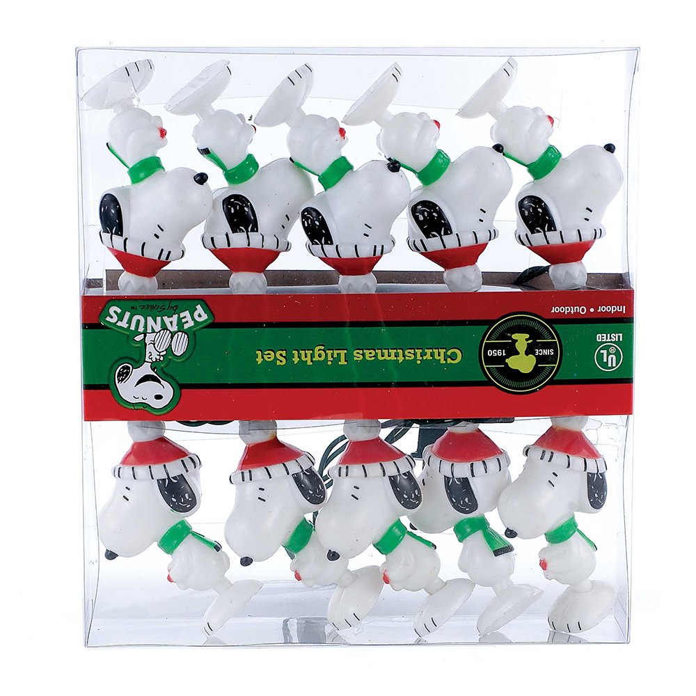 Peanuts Kurt Adler 11-Foot 10-Light Snoopy Christmas Light Set - Outdoor & Indoor Holiday Decor for Home, Tree, and Yard