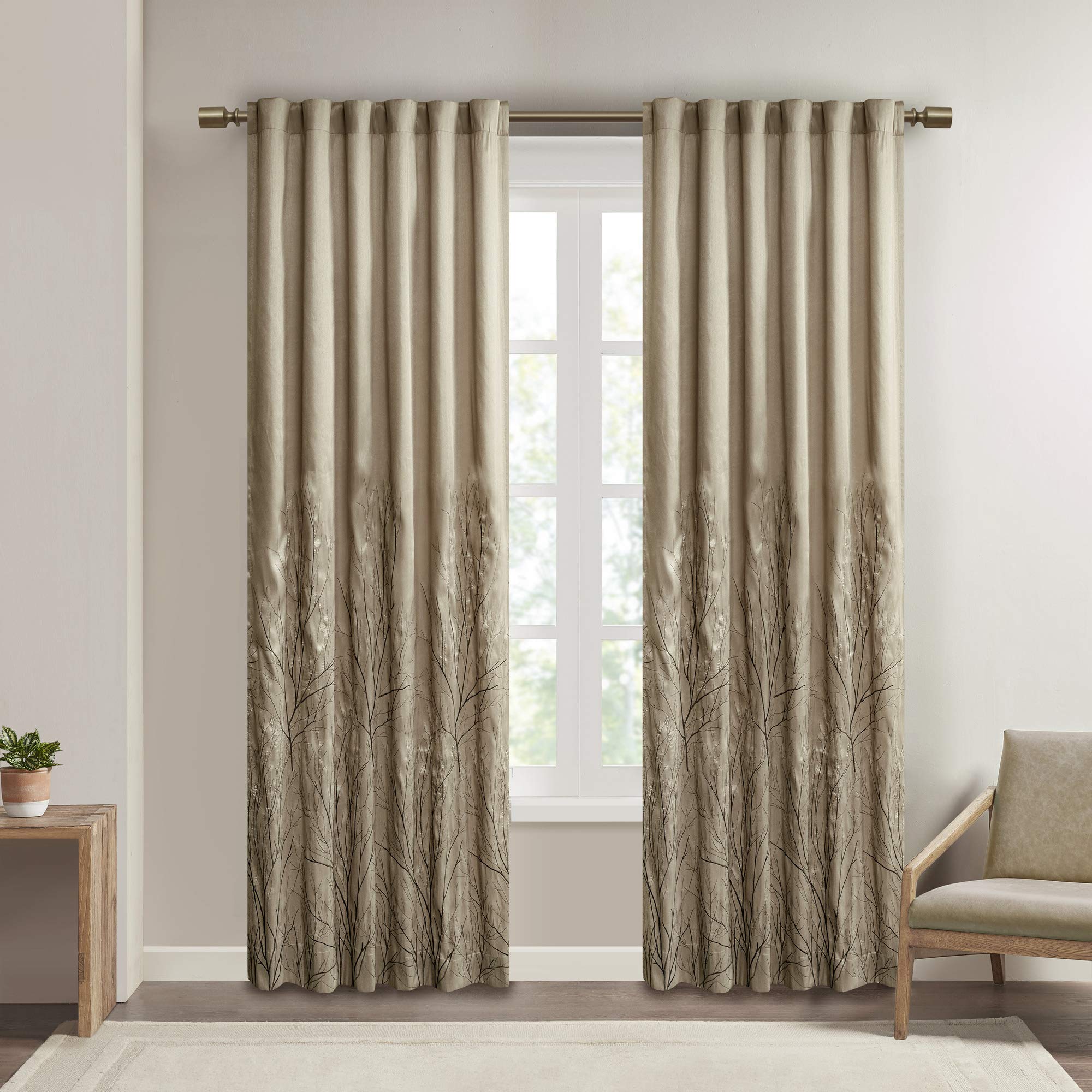 Madison Park Tan Light Filtering Curtains 50