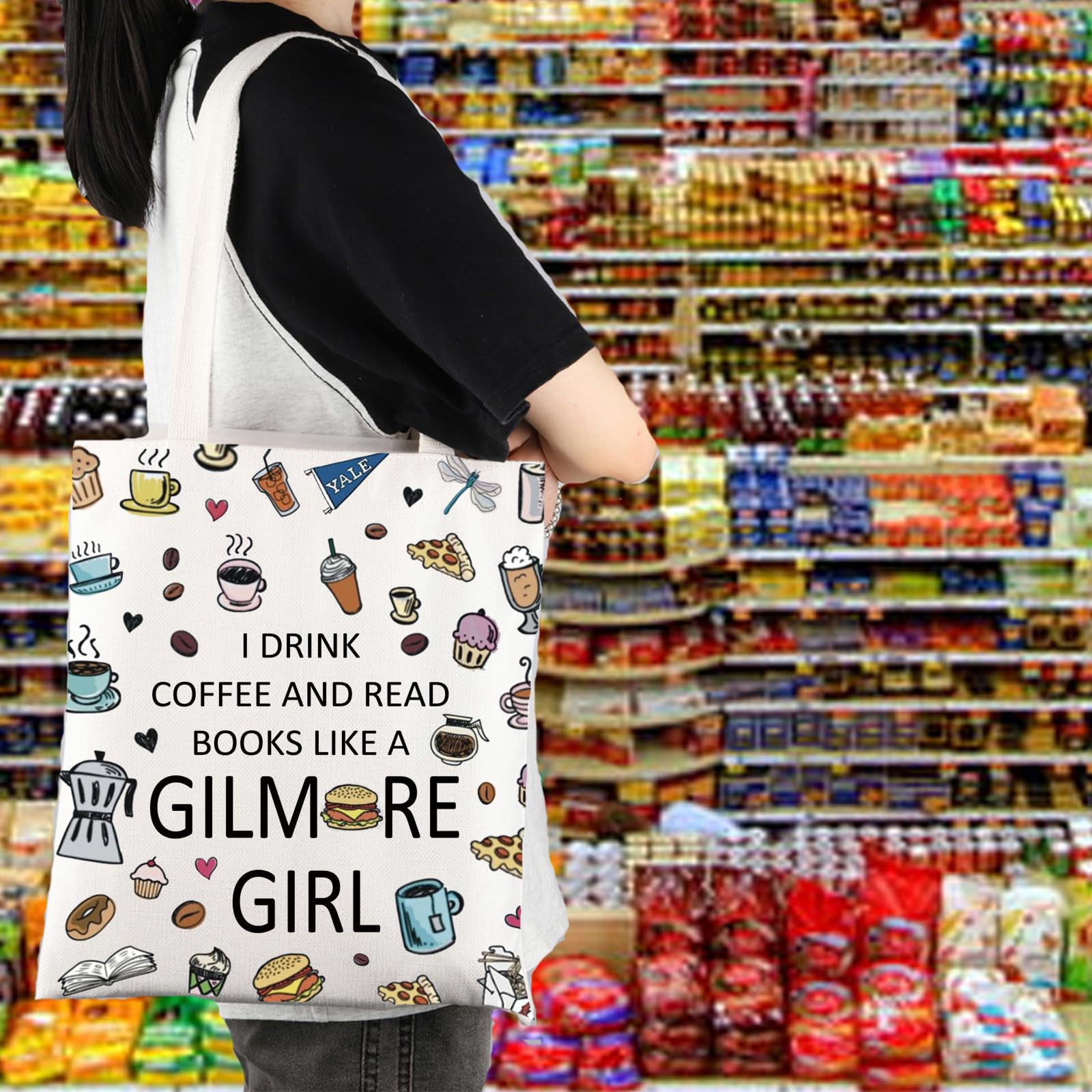 KUIYAI TV Show Merchandise - Coffee Lovers Inspired Tote Bag from Luke's Diner, Perfect Gift for Gilmore Girls Fans & Movie Enthusiasts - Great for Daily Use, Shopping, and Coffee Dates