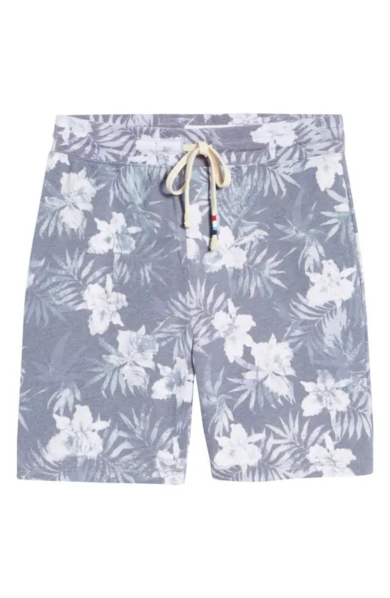 Men's Twilight Floral Print Shorts - Lightweight Summer Casual Shorts for Outdoor Activities, Beach, and Lounge Wear