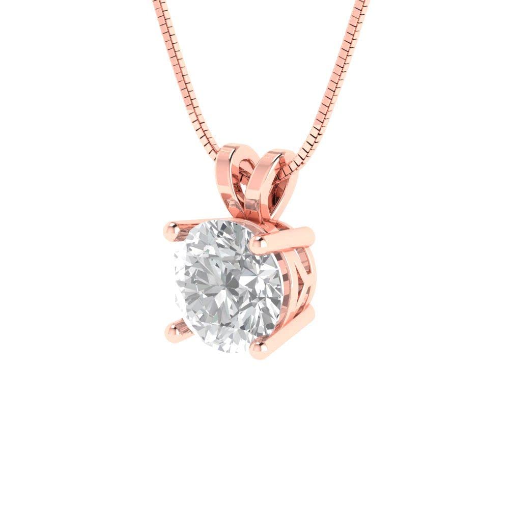 1.0 ct Lab-Created White Sapphire Solitaire Pendant with 18
