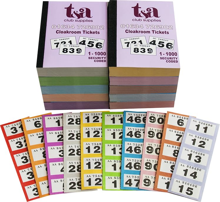 Bingo House Thomas & Anca Club Supplies Ltd - 10 Books of 1000 Raffle Tickets Each (Total 10,000 Tickets) for Bingo Nights, Fundraisers & Charity Events