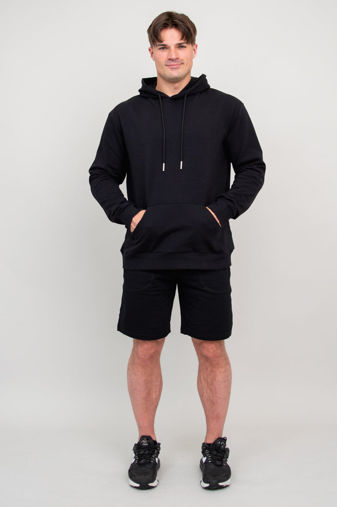 JoeJoe Men's Cotton Hoodie - Soft & Comfortable Black Pullover Sweatshirt for Casual Wear, Gym & Outdoor Activities