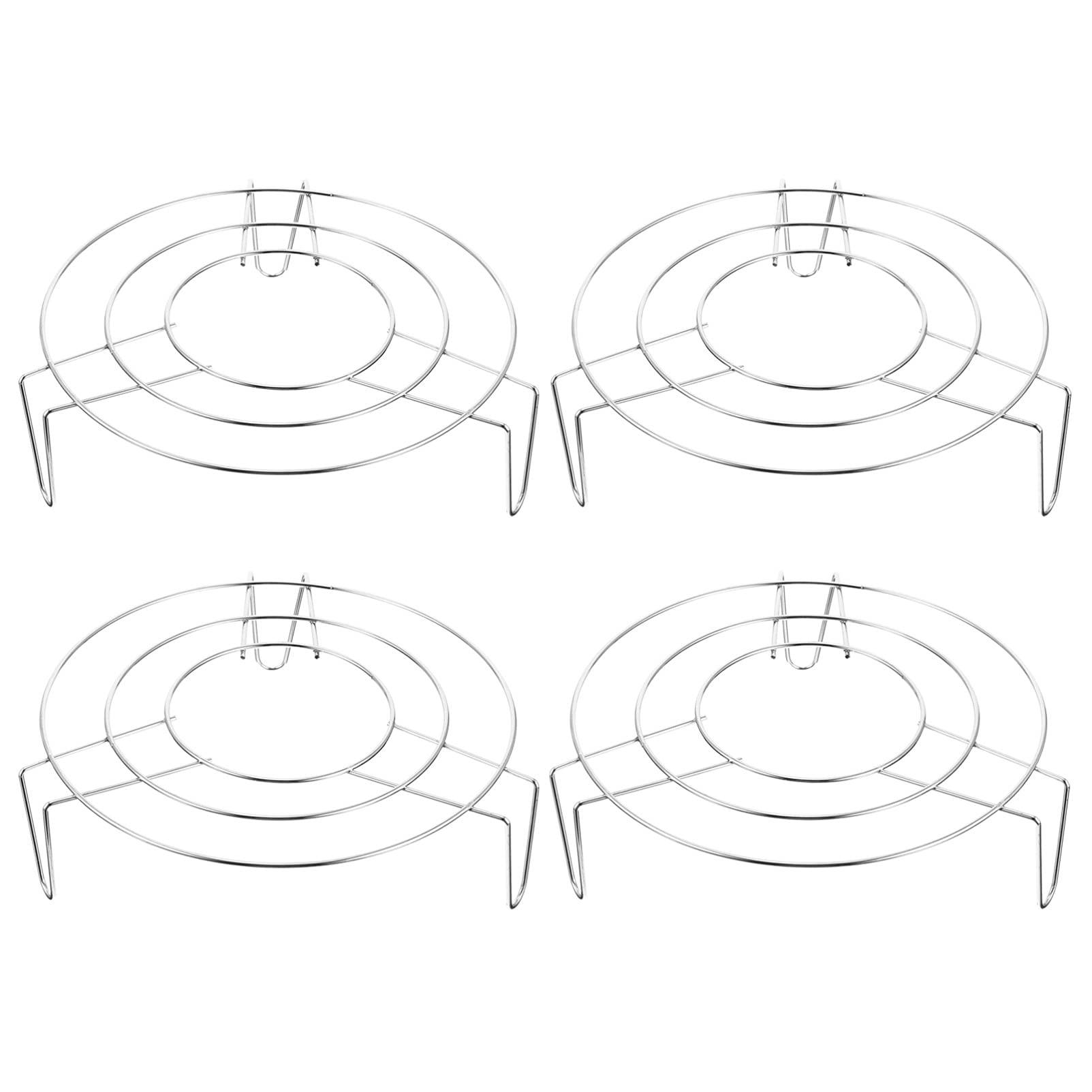 YARNOW 4-Piece Stainless Steel Round Cooking Rack Set - Oven Baking, Cooling & Steaming Rack with Stand - Perfect for Air Fryer, Pressure Cooker, Canning & Kitchen Organization - Ideal for Baking Cookies, Steaming Vegetables & Meal Prep