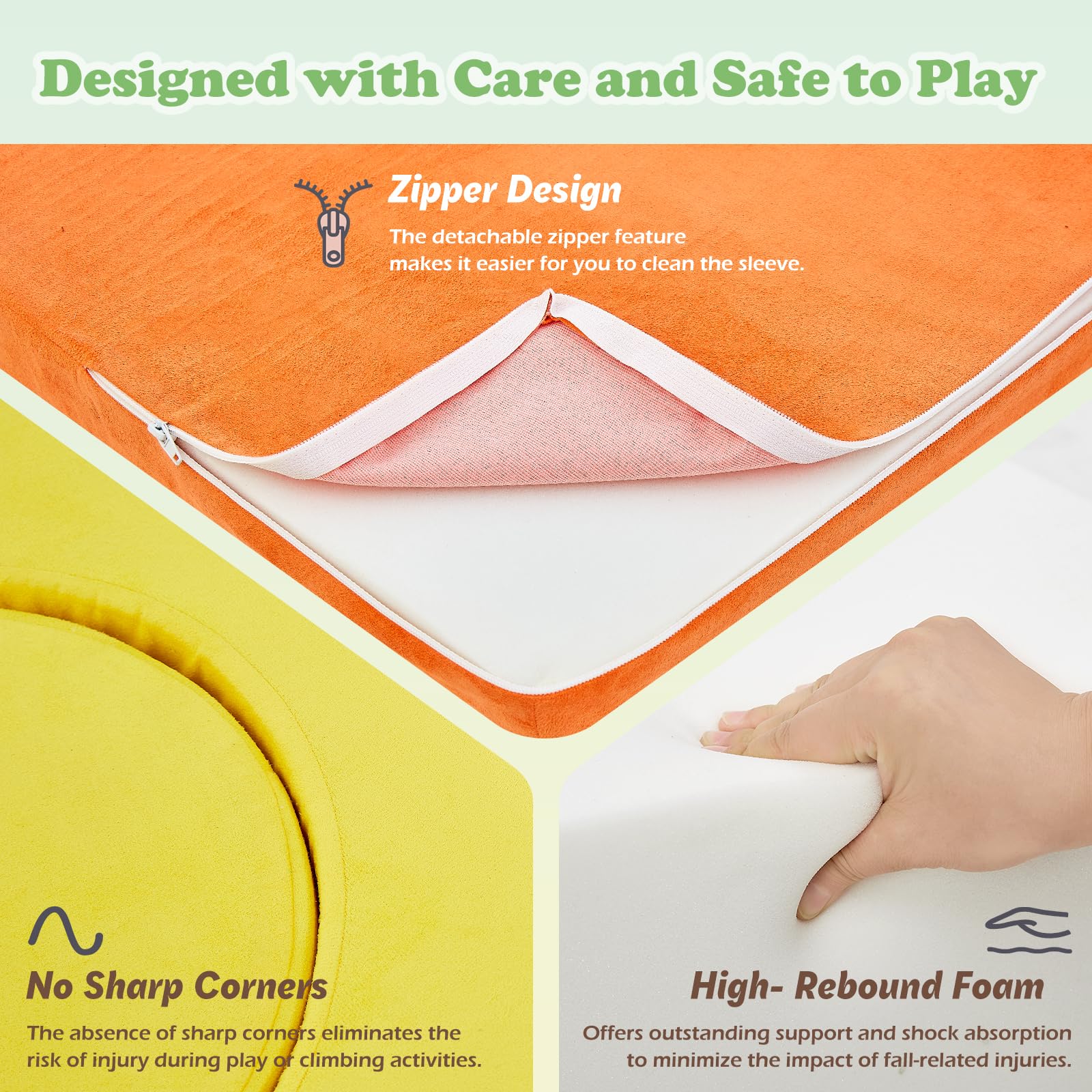**7-Piece Soft Foam Climbing Blocks Set for Toddlers - Safe Baby Climbing Toys, Playtime Corner Gym for Crawling, Sliding & Active Play - Perfect for Indoor Playrooms & Daycare Centers**